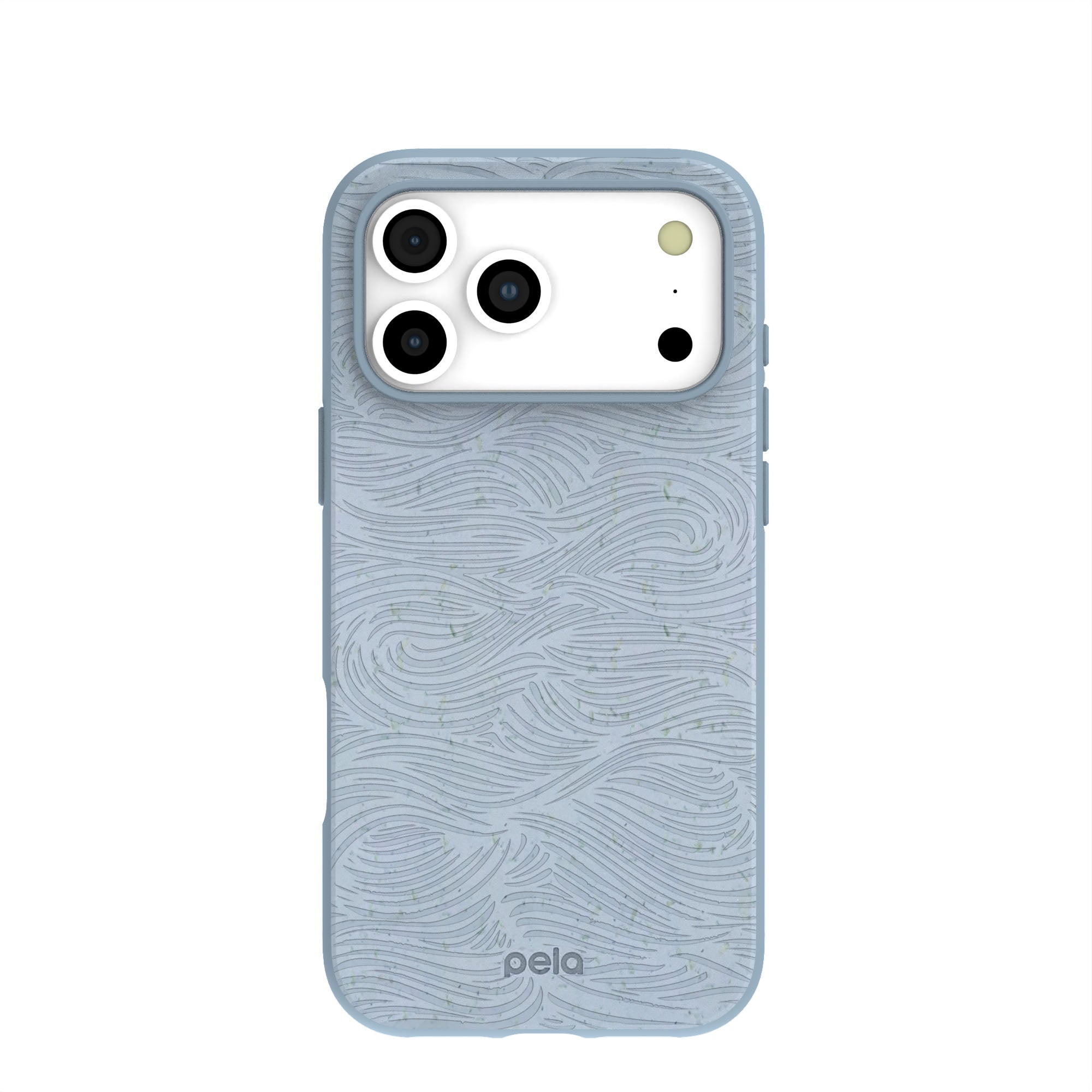 Powder Blue Ebb and Flow iPhone 17 Pro Max Case | MagSafe Compatibility: With MagSafe Refurbished - Pela Case refurbished available on Cerqular