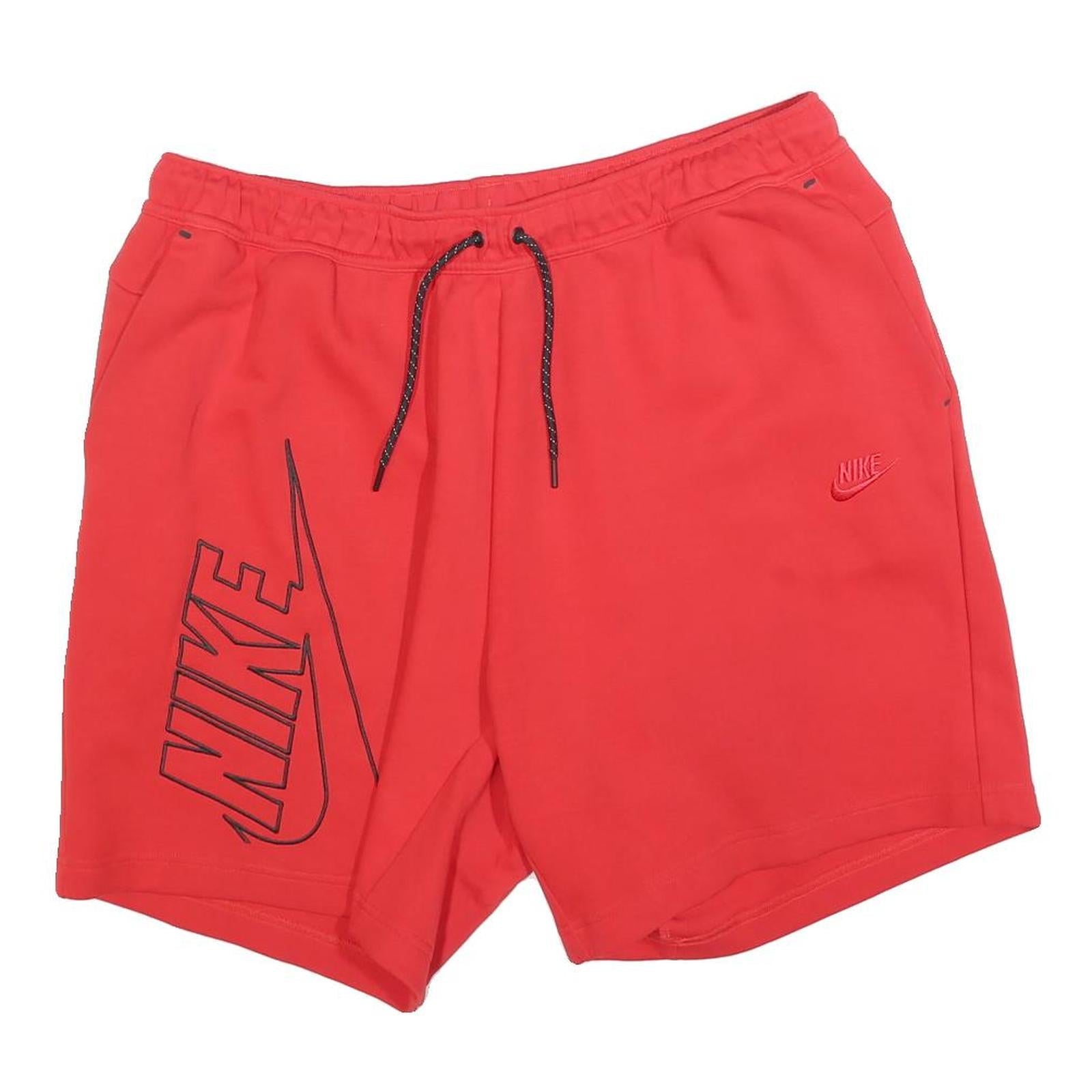 NIKE Mens Red Casual Shorts 2XL W36 Cotton Blend Drawstring Waist Logo Refurbished - N/A refurbished available on Cerqular
