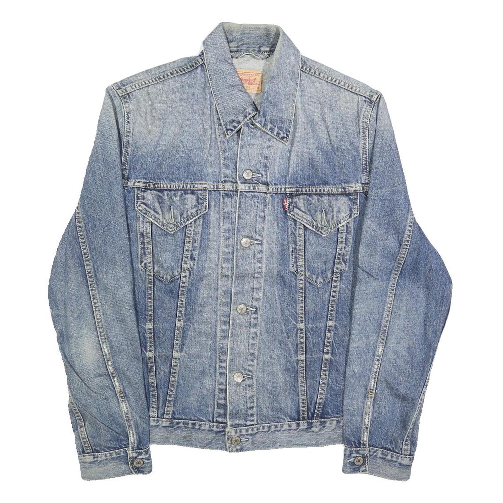 LEVI'S Mens Blue Denim Jacket M Cotton Button Closure Classic Western Style Refurbished - N/A refurbished available on Cerqular