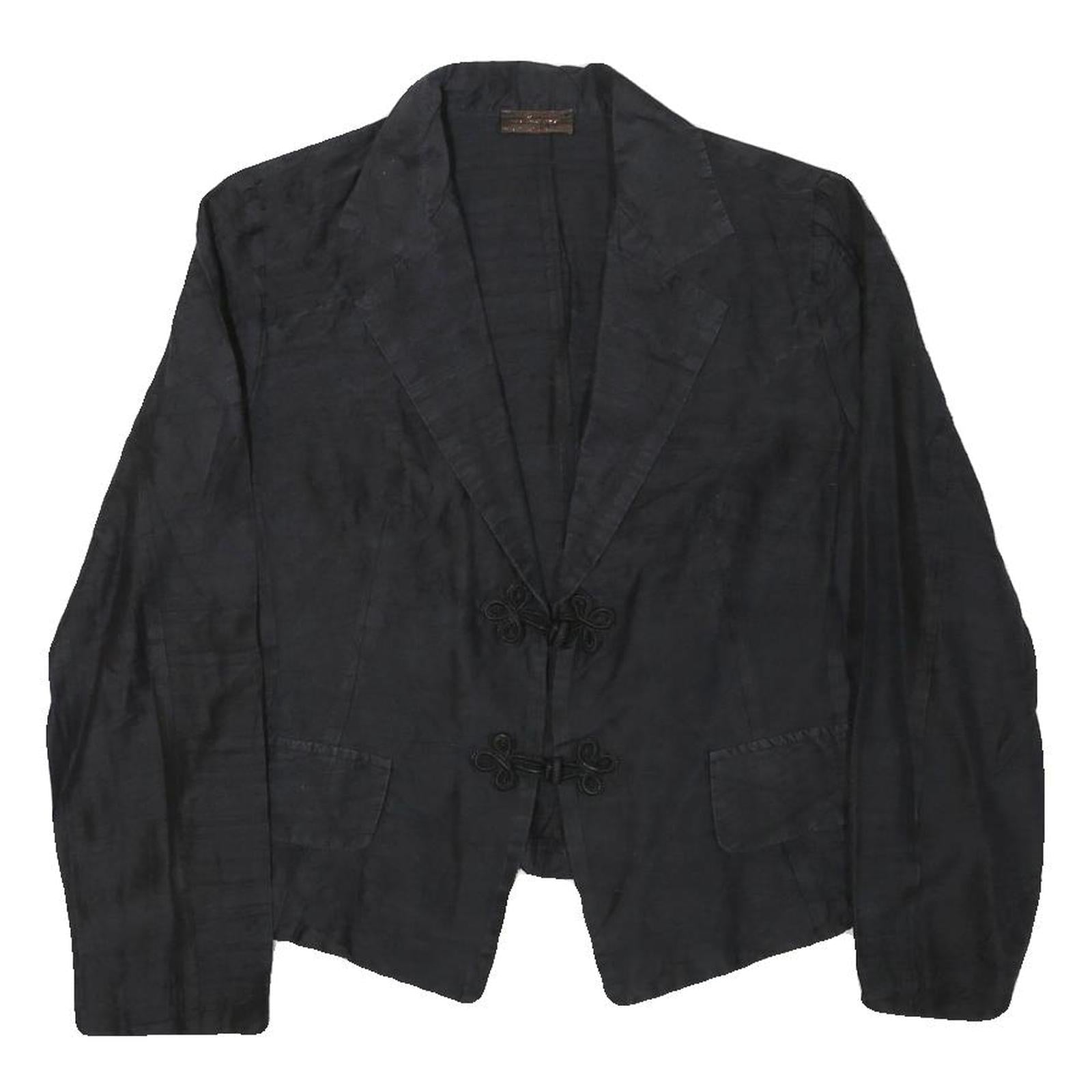 LUXURY Womens Black Rayon Tailored Jacket S Button Closure Plain Elegant Refurbished - N/A refurbished available on Cerqular