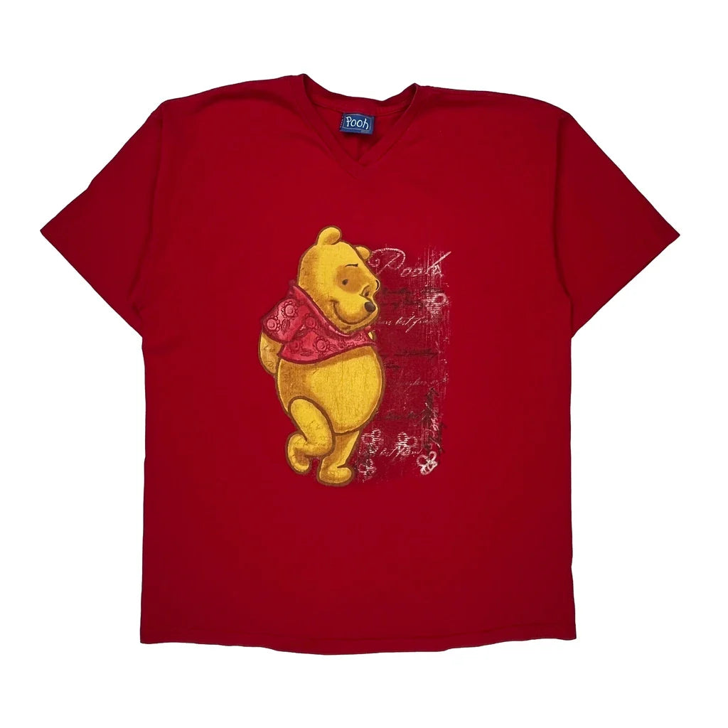 Disney Cartoon T-Shirt - XL Red Cotton Refurbished - Thrifted (note: this is a term often used to describe second- refurbished available on Cerqular