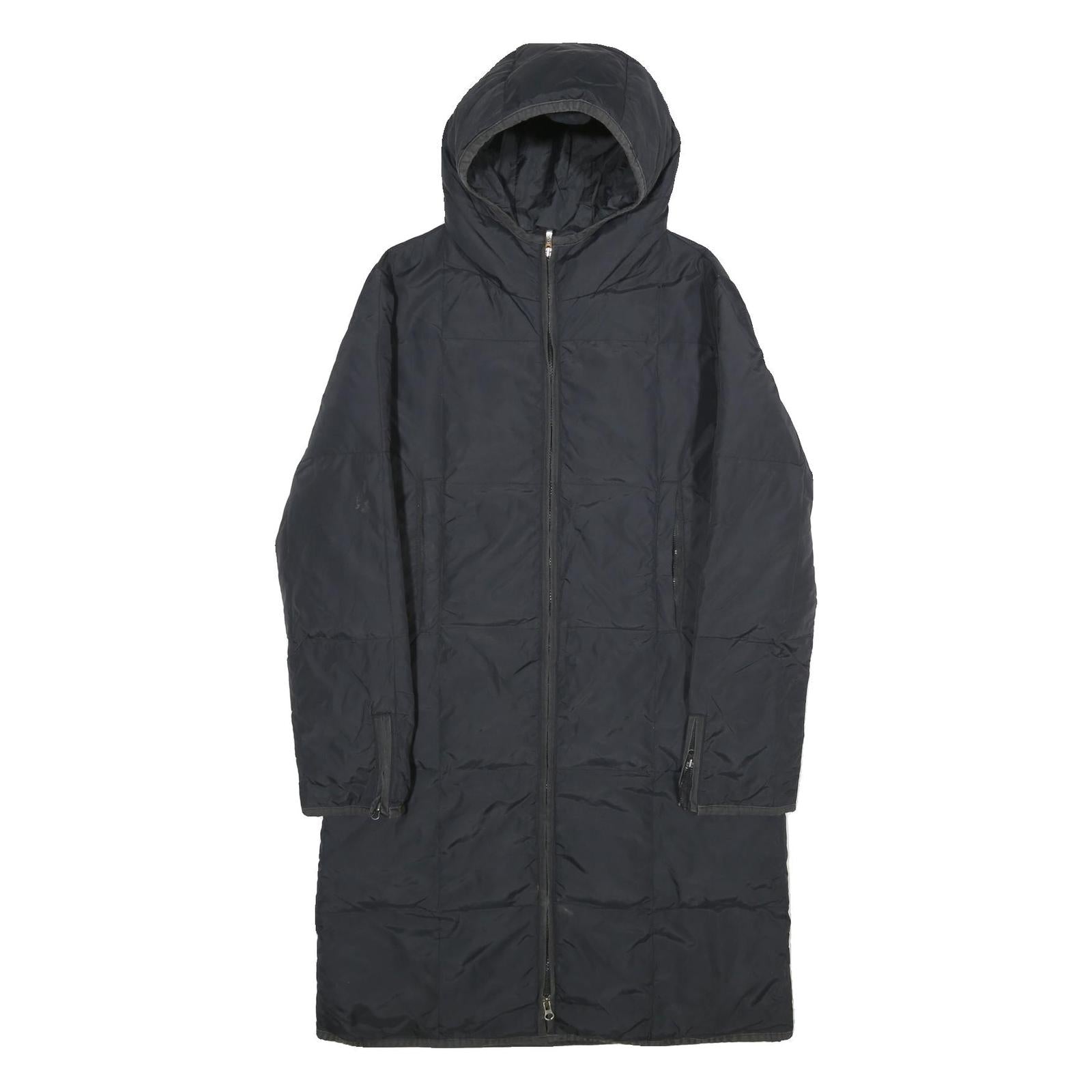 MISS SIXTY Womens Black Hooded Zip Up Longline Polyamide Jacket S Plain Stylish Refurbished - N/A refurbished available on Cerqular