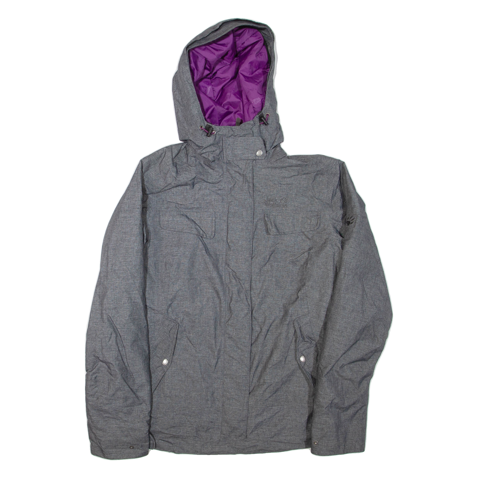 JACK WOLFSKIN Womens Jacket Grey Hooded UK 14 Refurbished - N/A refurbished available on Cerqular