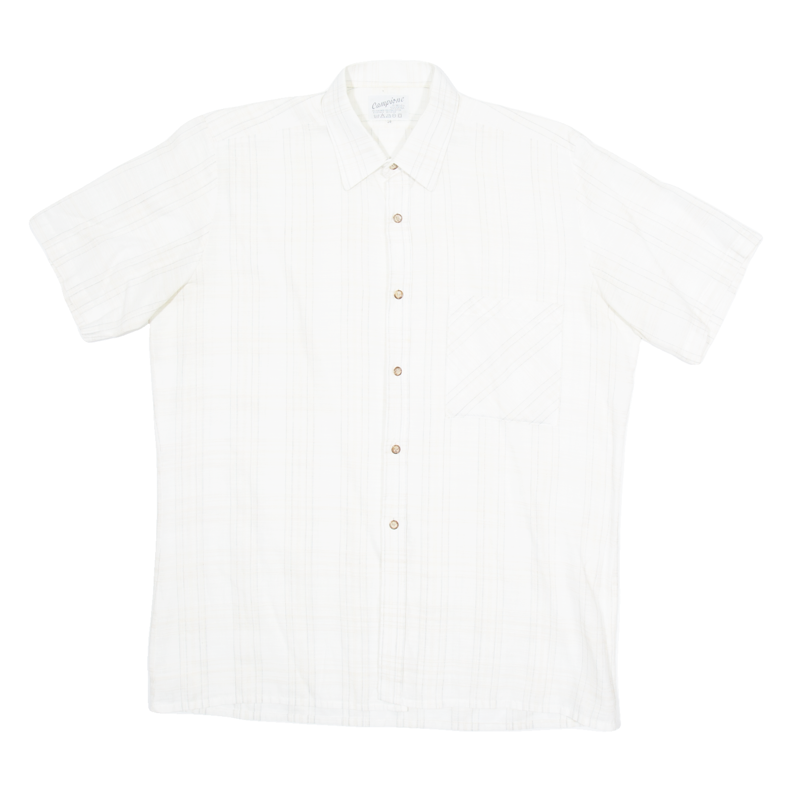 CAMPIONE Mens Shirt White Striped L Refurbished - N/A refurbished available on Cerqular