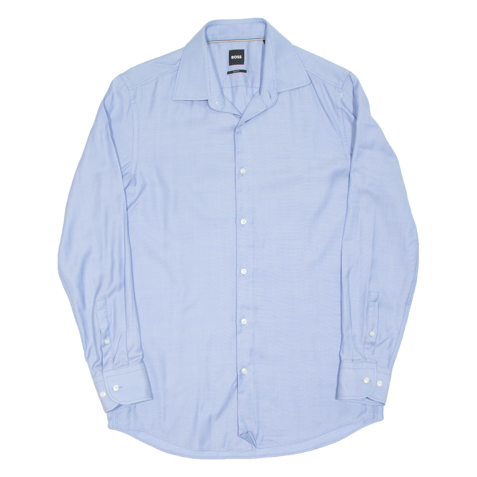 BOSS Slim Fit Mens Plain Shirt Blue Long Sleeve M Refurbished - N/A refurbished available on Cerqular