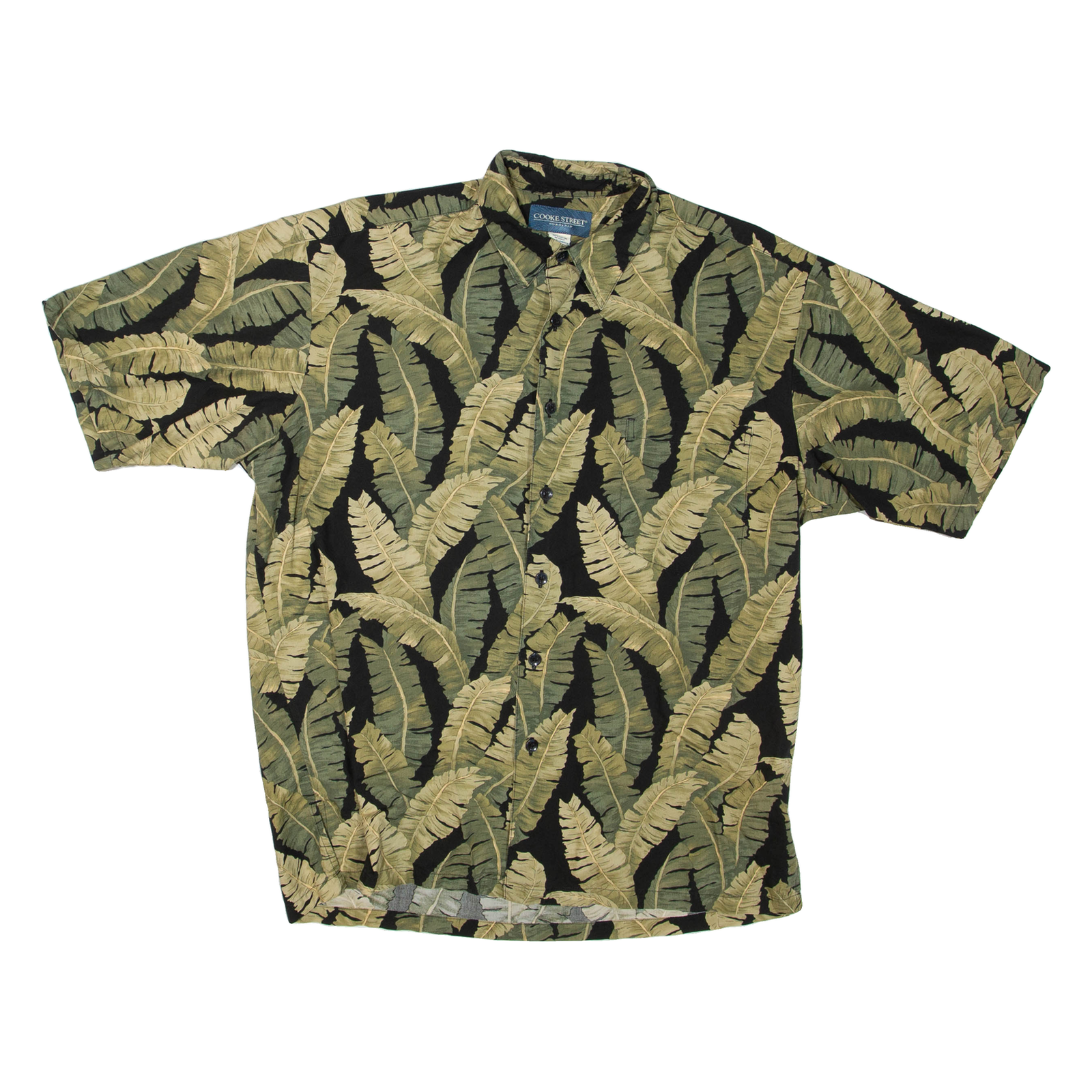 COOKE STREET Mens Hawaiian Shirt Green Floral M Refurbished - N/A refurbished available on Cerqular