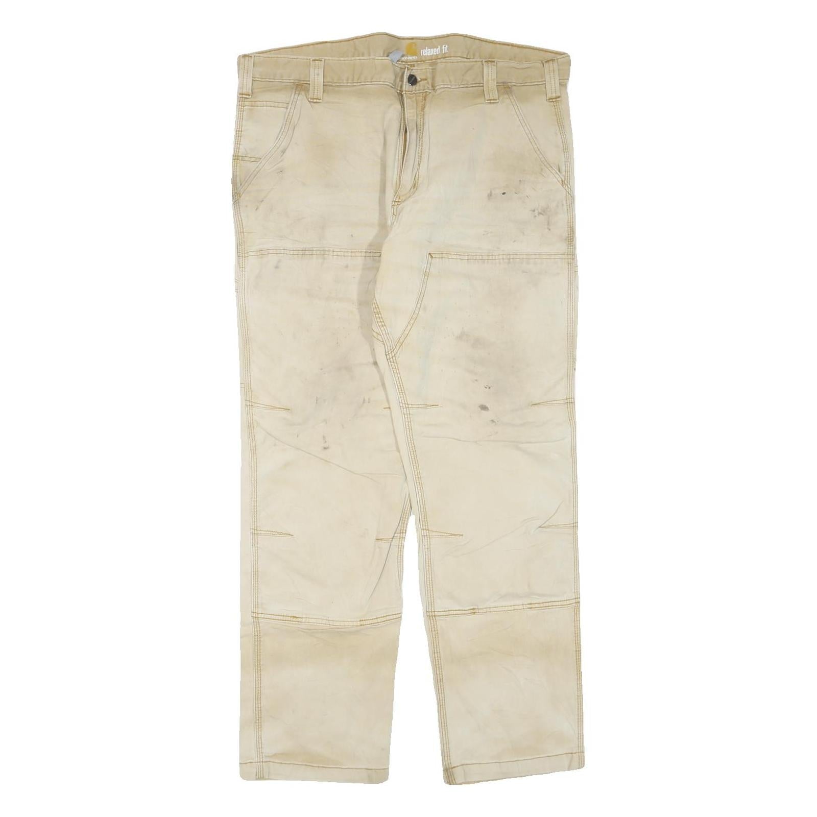 CARHARTT Mens Jeans Beige Regular Straight Denim Fair W40 L32 Workwear Utility Refurbished - N/A refurbished available on Cerqular