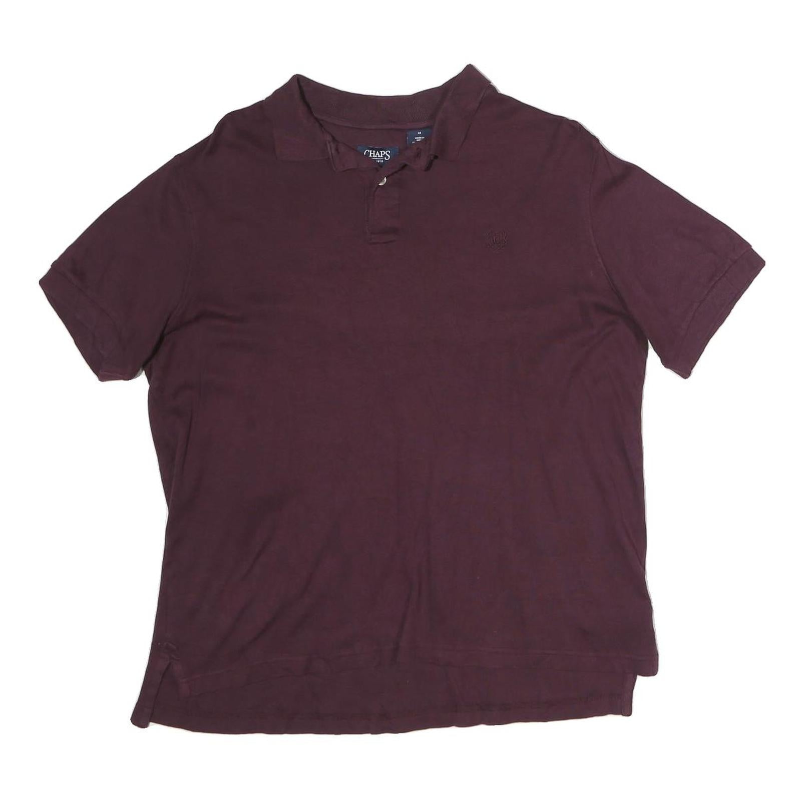CHAPS Mens Maroon Short Sleeve Plain Polo Shirt M Casual Cotton Classic Refurbished - N/A refurbished available on Cerqular