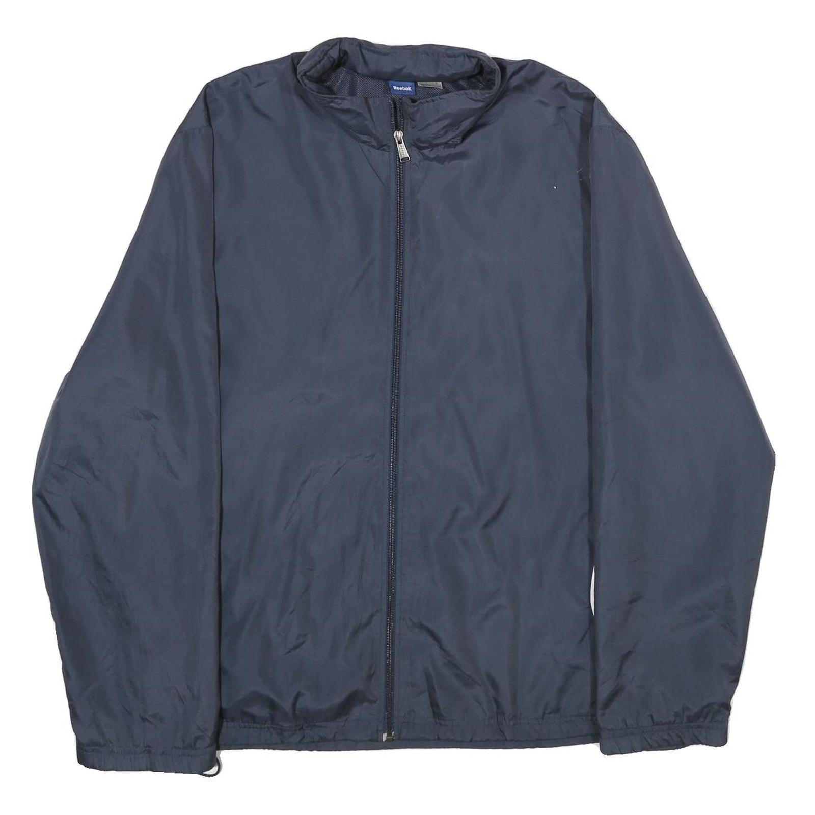 REEBOK Mens Navy Blue Jacket XL Polyester Plain Zip Closure Comfortable Casual Refurbished - N/A refurbished available on Cerqular