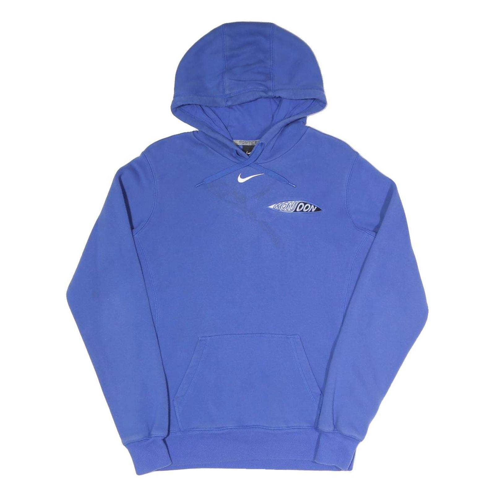 NIKE Womens Blue Hoodie M Cotton Blend Pullover Drawstring Hood Casual Refurbished - N/A refurbished available on Cerqular