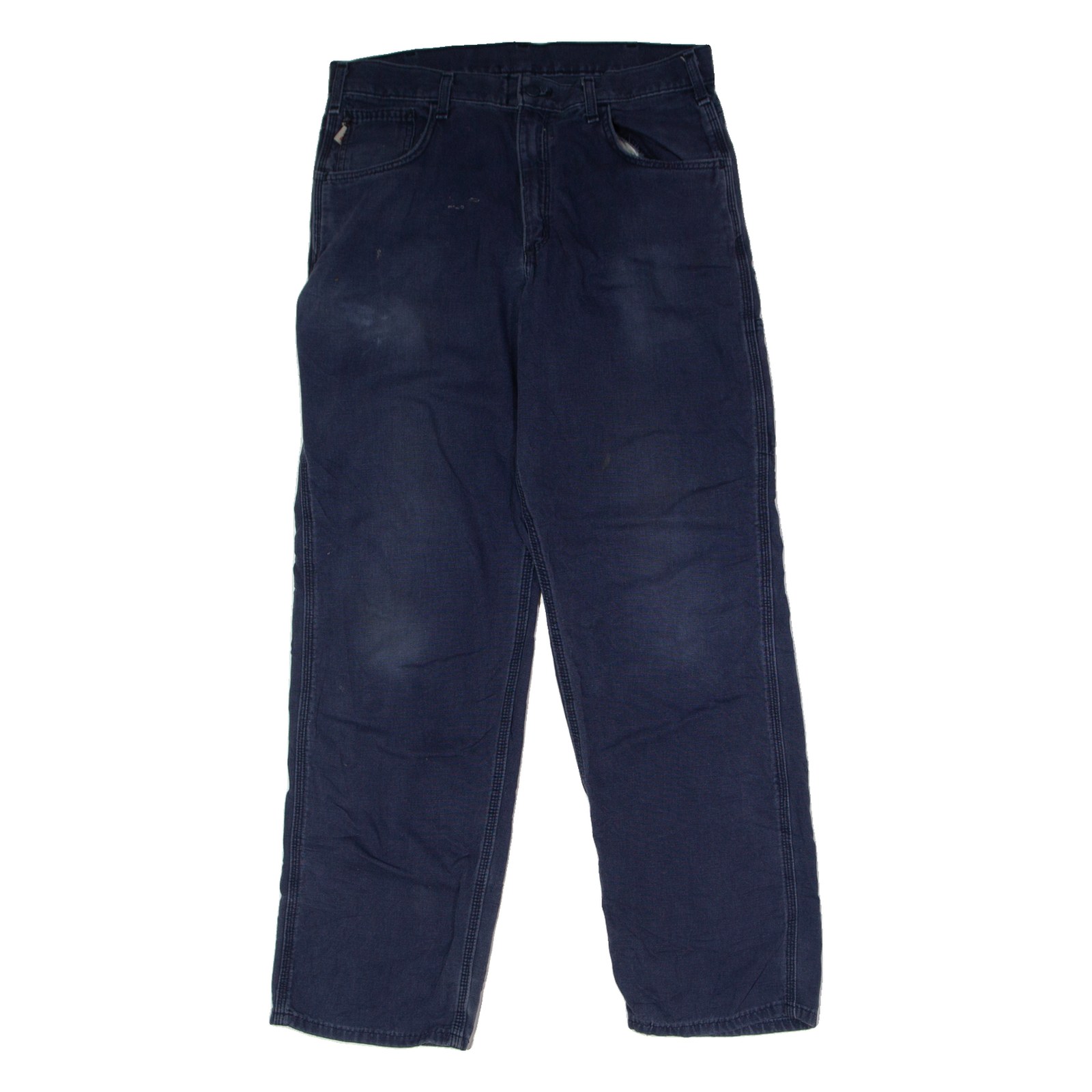 CARHARTT Workwear Mens Canvas Trousers Blue Relaxed Straight W35 L32 Refurbished - N/A refurbished available on Cerqular