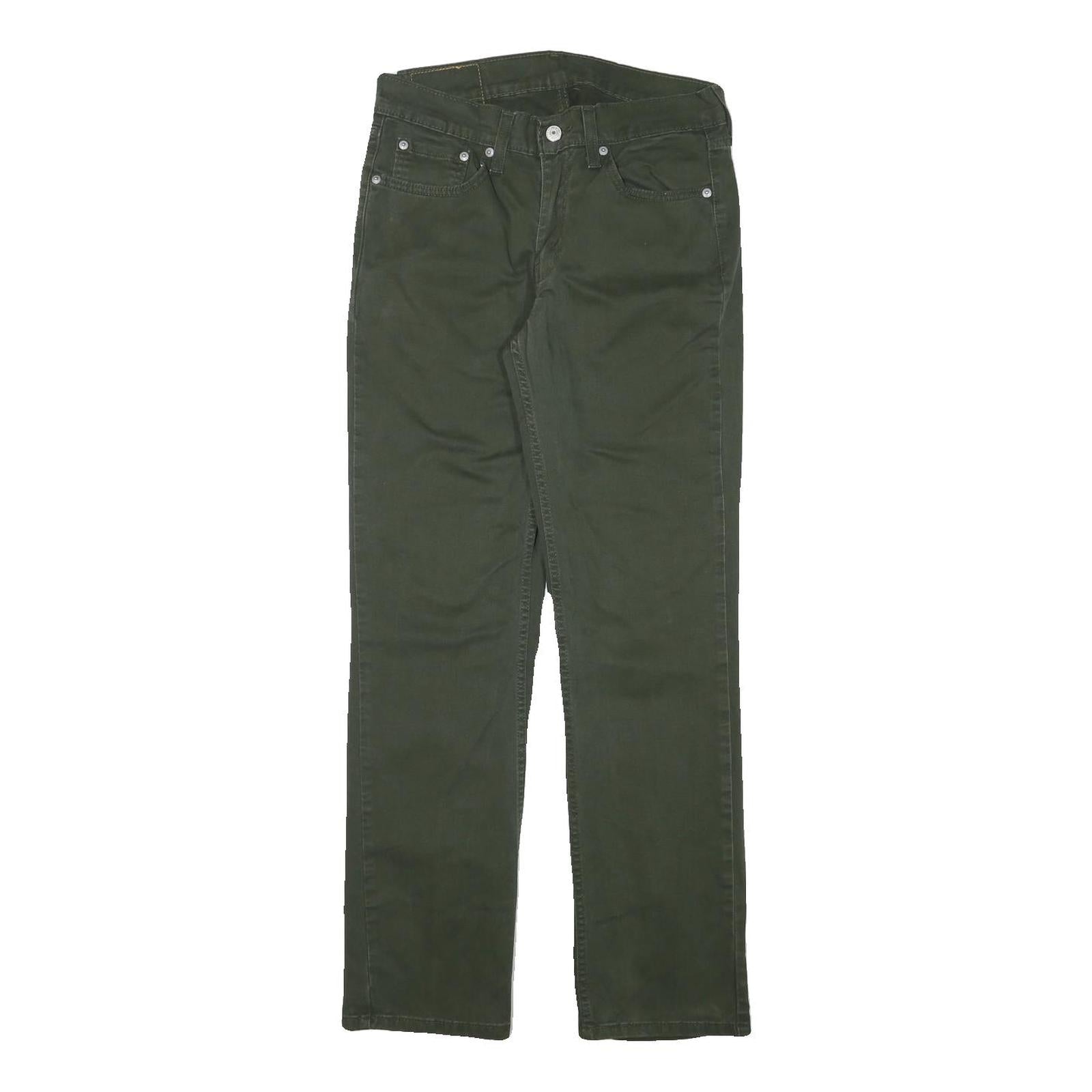 LEVI'S Mens Cotton Blend Olive Slim Straight Trousers W29 L29 Casual Zip Closure Refurbished - N/A refurbished available on Cerqular