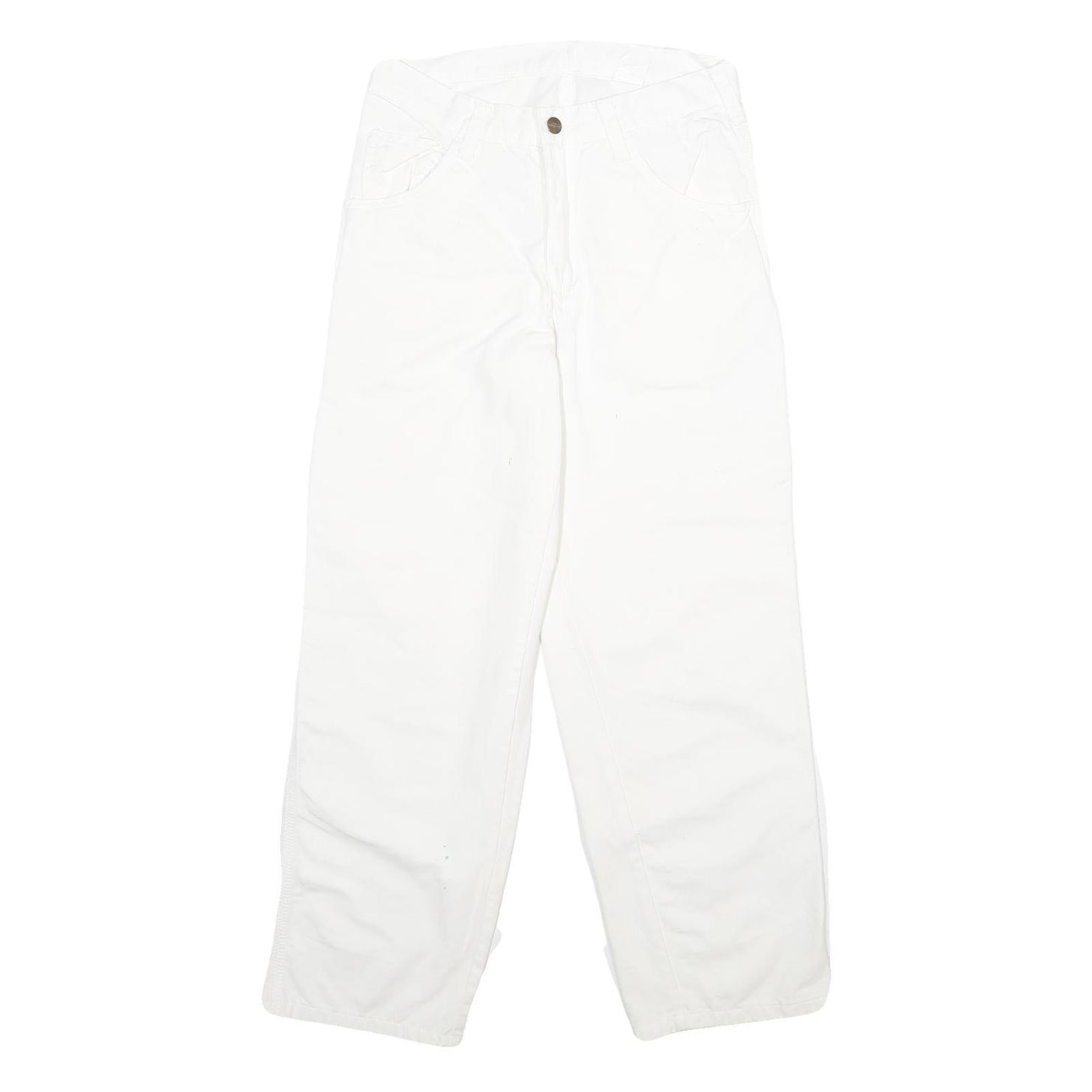DICKIES Mens Cotton White Relaxed Straight Trousers W30 L30 Workwear Zip Closure Refurbished - N/A refurbished available on Cerqular