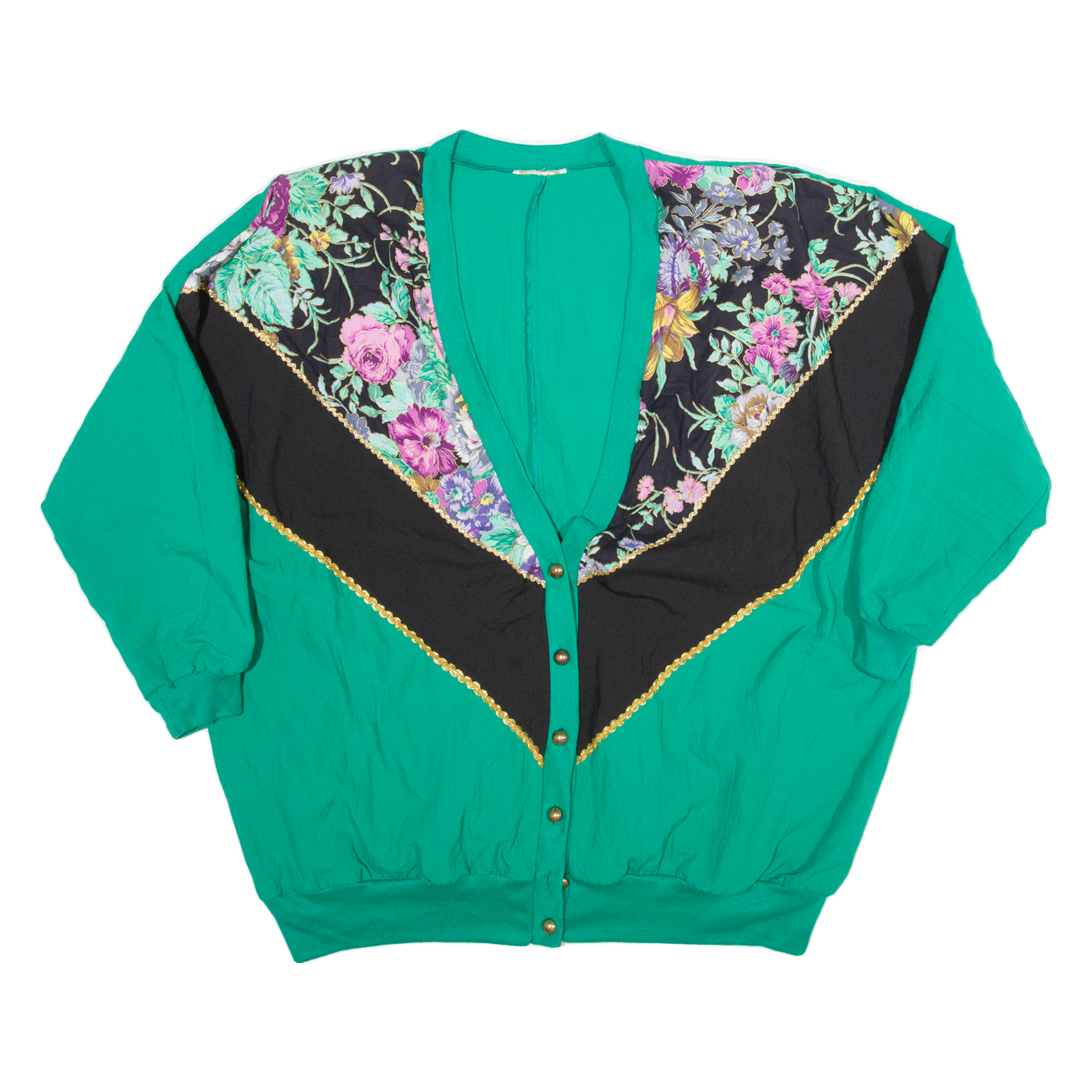 Womens Printed Shirt Grey V-Neck Long Sleeve Floral 2XL Refurbished - N/A refurbished available on Cerqular