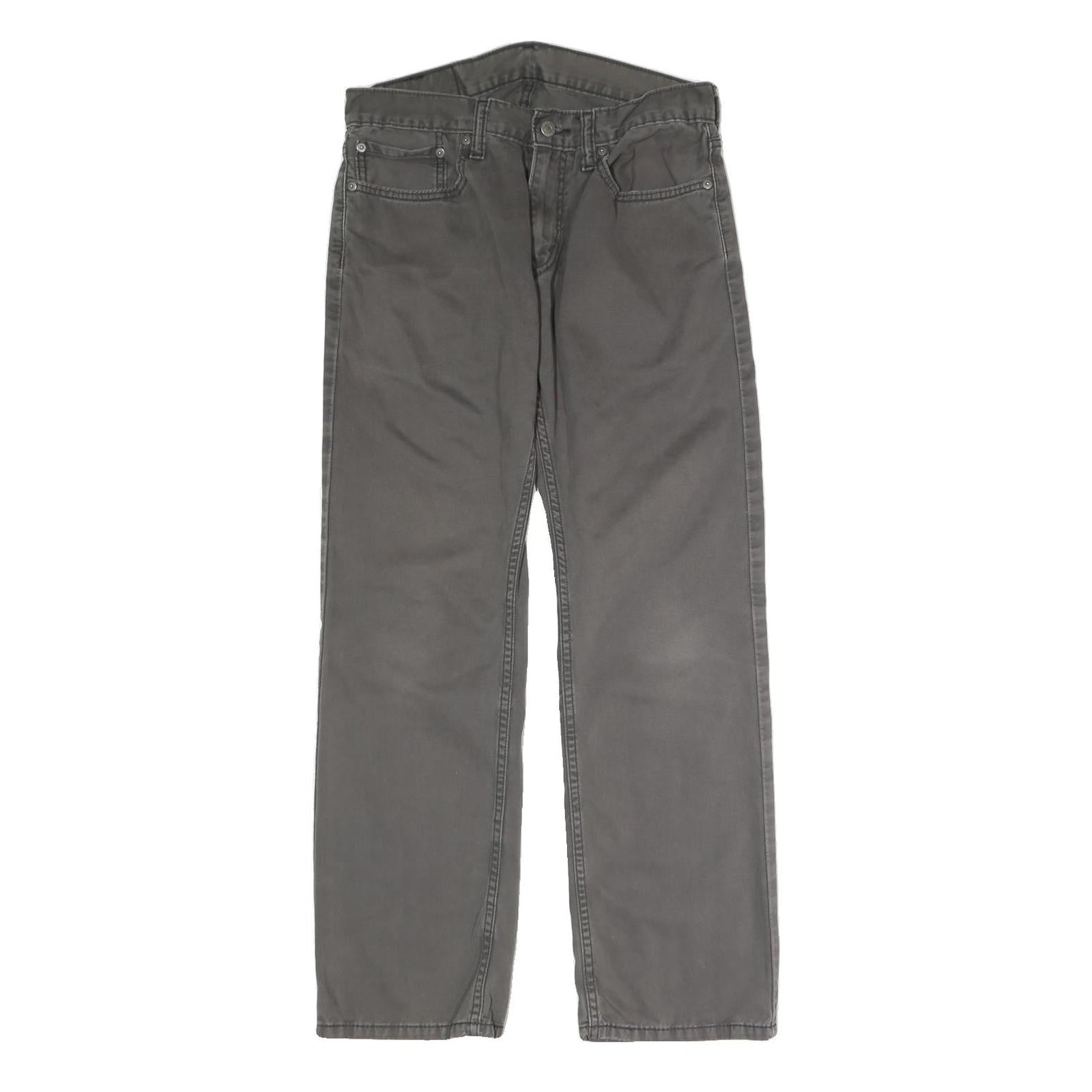LEVI'S Mens Cotton Blend Grey Regular Straight Trousers W31 L30 Casual Zip Waist Refurbished - N/A refurbished available on Cerqular