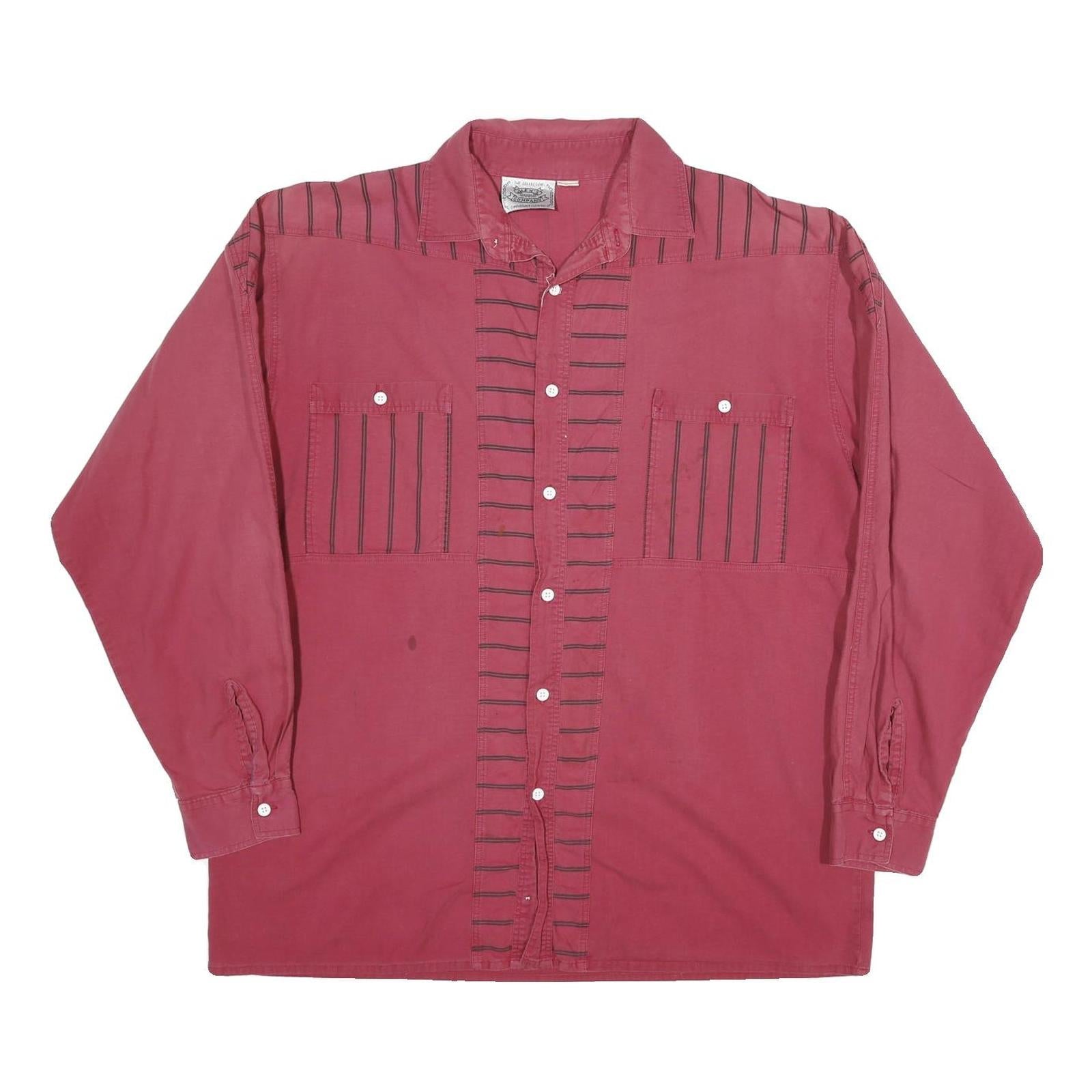 MENS COMPANY Mens Maroon Shirt L Cotton Blend Buttoned Long Sleeve Casual Refurbished - N/A refurbished available on Cerqular