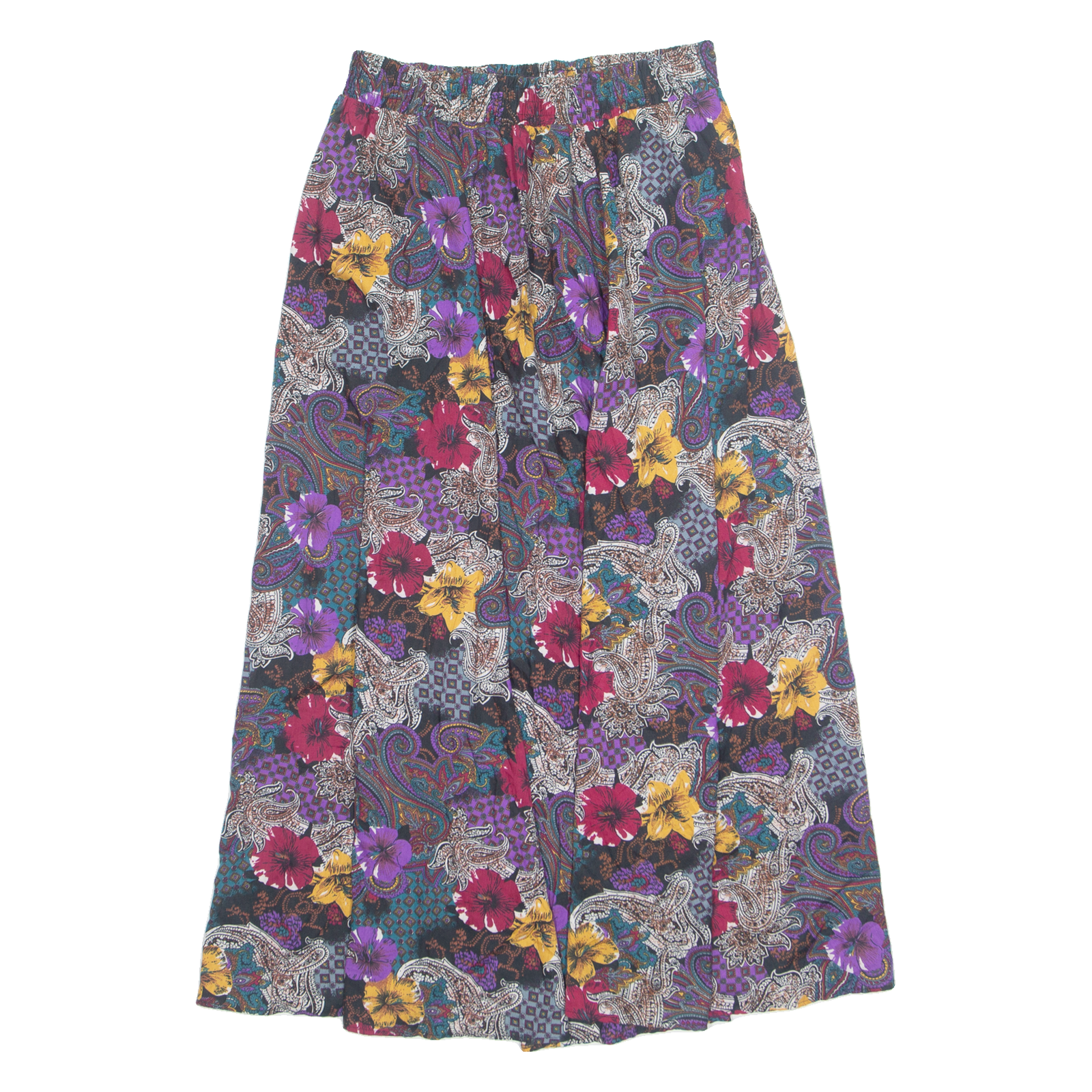 JRS ONLY Womens A-Line Skirt Purple Midi 90s Floral L Refurbished - N/A refurbished available on Cerqular