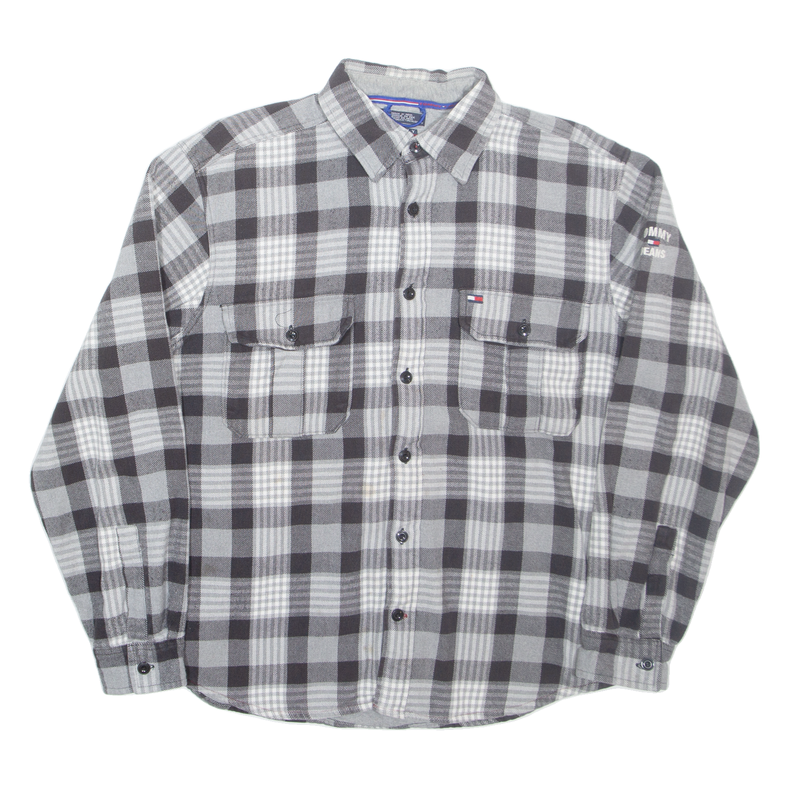 TOMMY HILFIGER Insulated Mens Shirt Grey Check Long Sleeve S Refurbished - N/A refurbished available on Cerqular