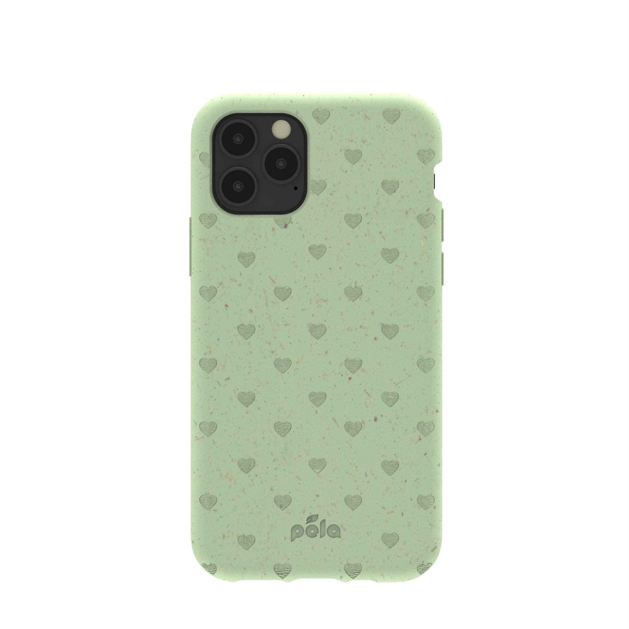 Sage Green Hearts iPhone 11 Pro Case Refurbished - Pela Case refurbished available on Cerqular
