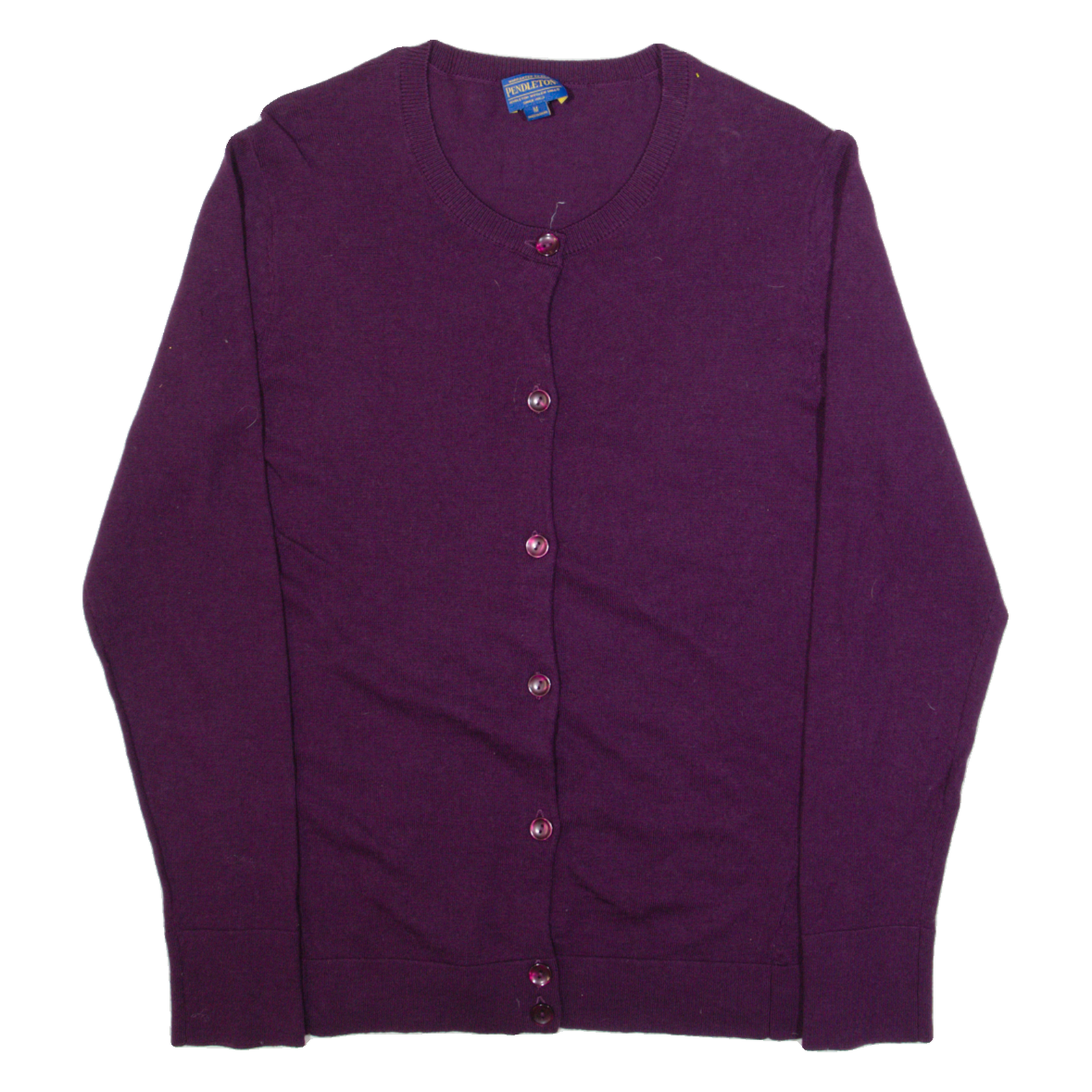 PENDLETON Womens Cardigan Purple Tight Knit Wool M Refurbished - N/A refurbished available on Cerqular