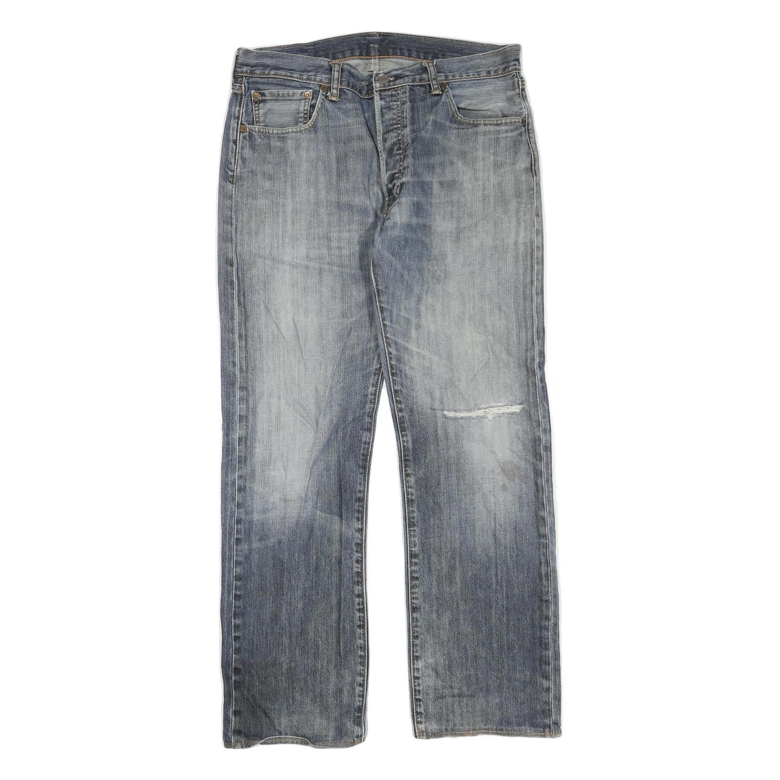 LEVI'S 501 Mens Jeans Blue Regular Straight Denim Medium W36 L31 Classic Fit Refurbished - N/A refurbished available on Cerqular