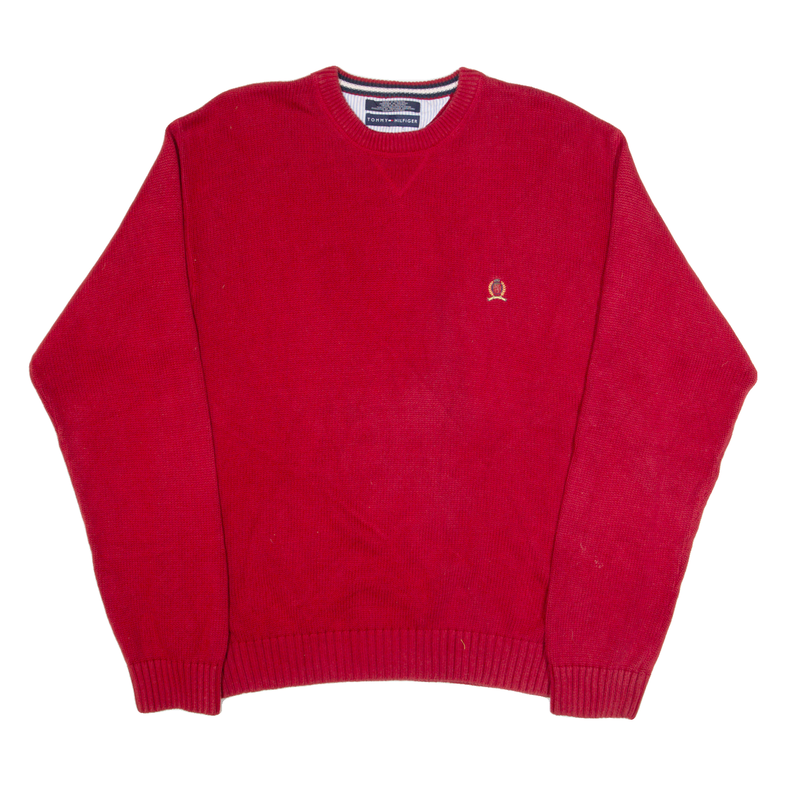 TOMMY HILFIGER Mens Jumper Red Tight Knit XL Refurbished - N/A refurbished available on Cerqular