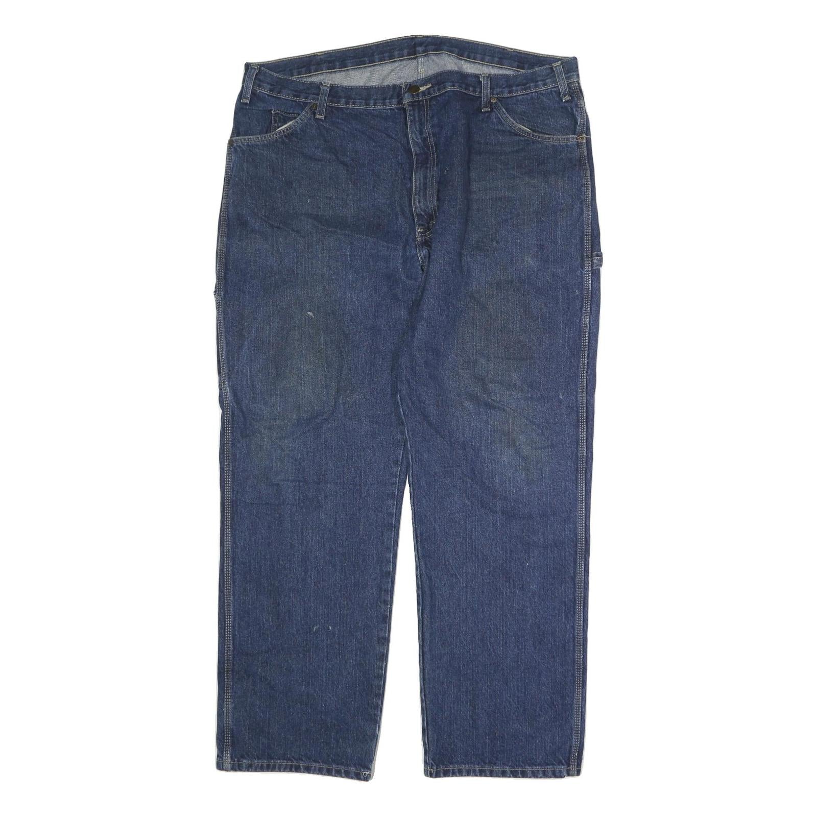 DICKIES Mens Jeans Blue Regular Straight Denim W42 L31 Workwear Cotton Blend Refurbished - N/A refurbished available on Cerqular