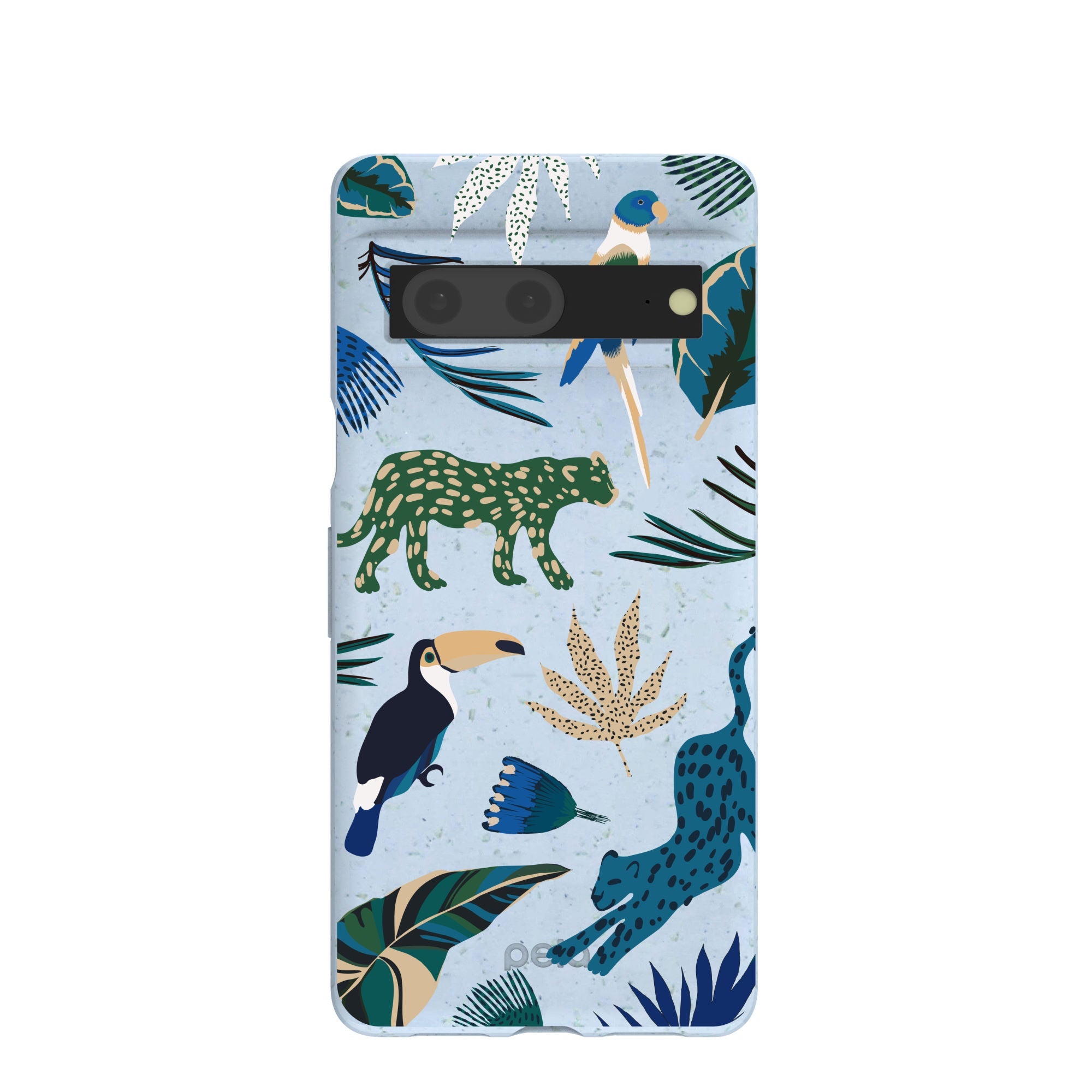 Powder Blue Tropical Rainforest Google Pixel 7 Case Refurbished - Pela Case refurbished available on Cerqular