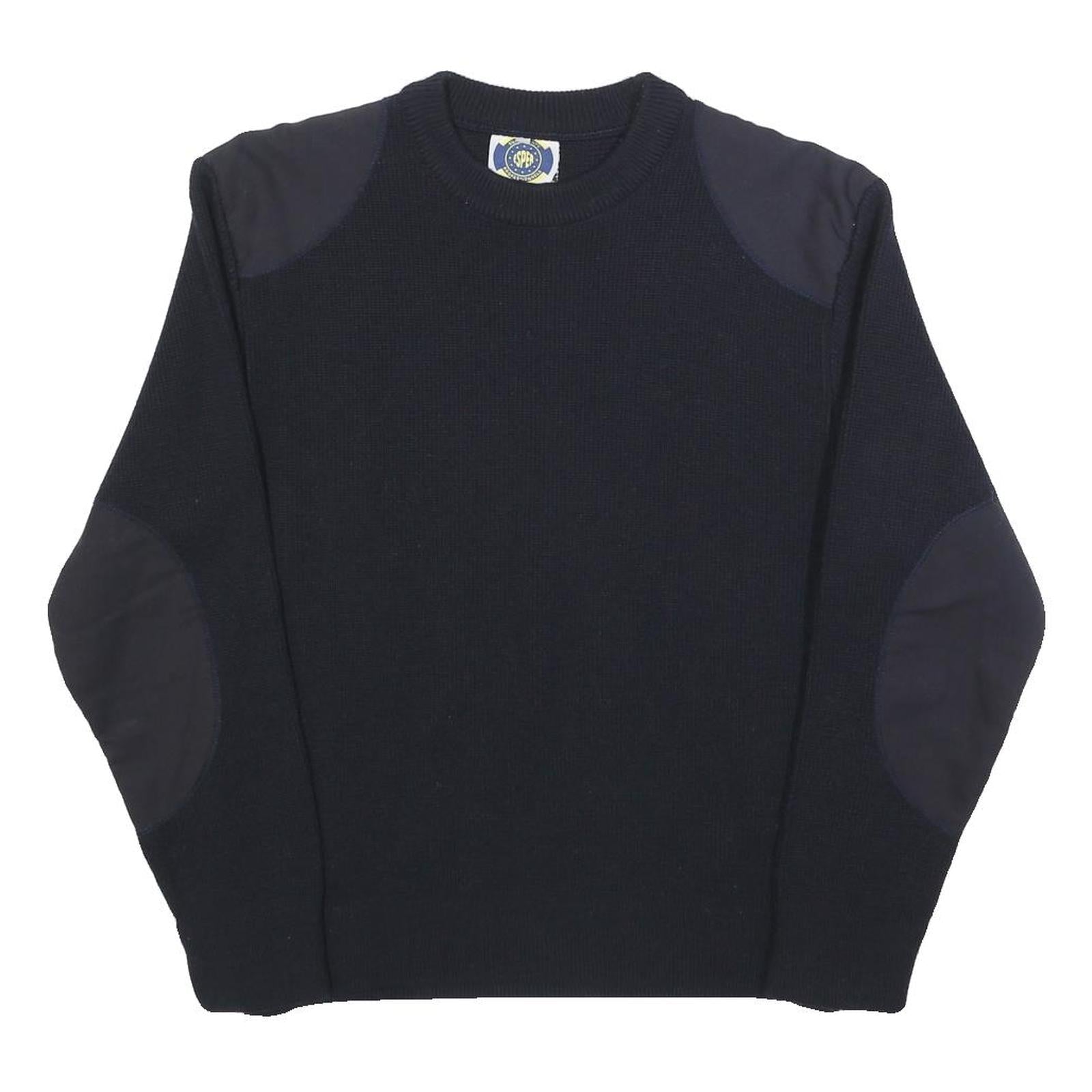 EQUIPMENTS Mens Navy Blue Plain Crew Neck Basic Knit Jumper M Wool Blend Refurbished - N/A refurbished available on Cerqular