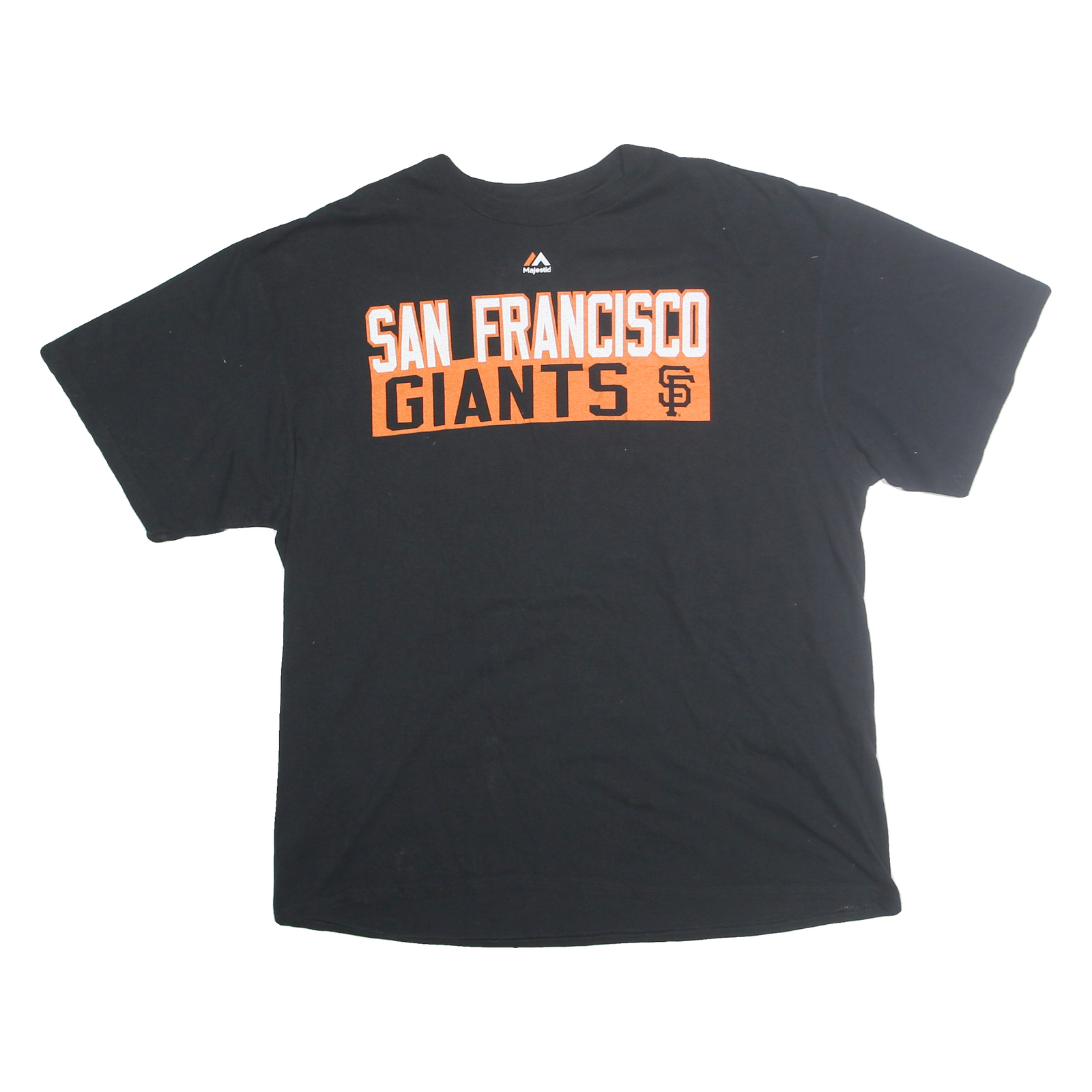 MAJESTIC Mens Black & Orange San Francisco Giants Graphic T-Shirt XL Short Refurbished - N/A refurbished available on Cerqular
