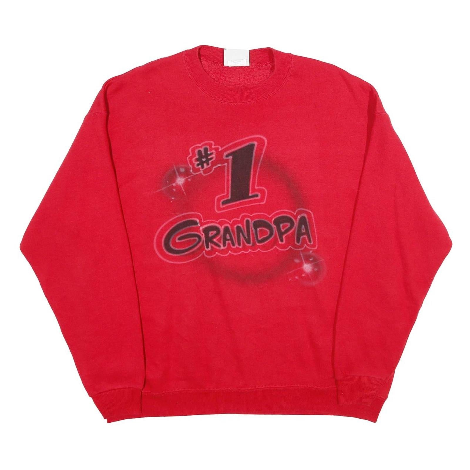 LEE Mens Red #1 Grandpa Crew Neck XL Cotton Blend Sweatshirt Pullover Refurbished - N/A refurbished available on Cerqular