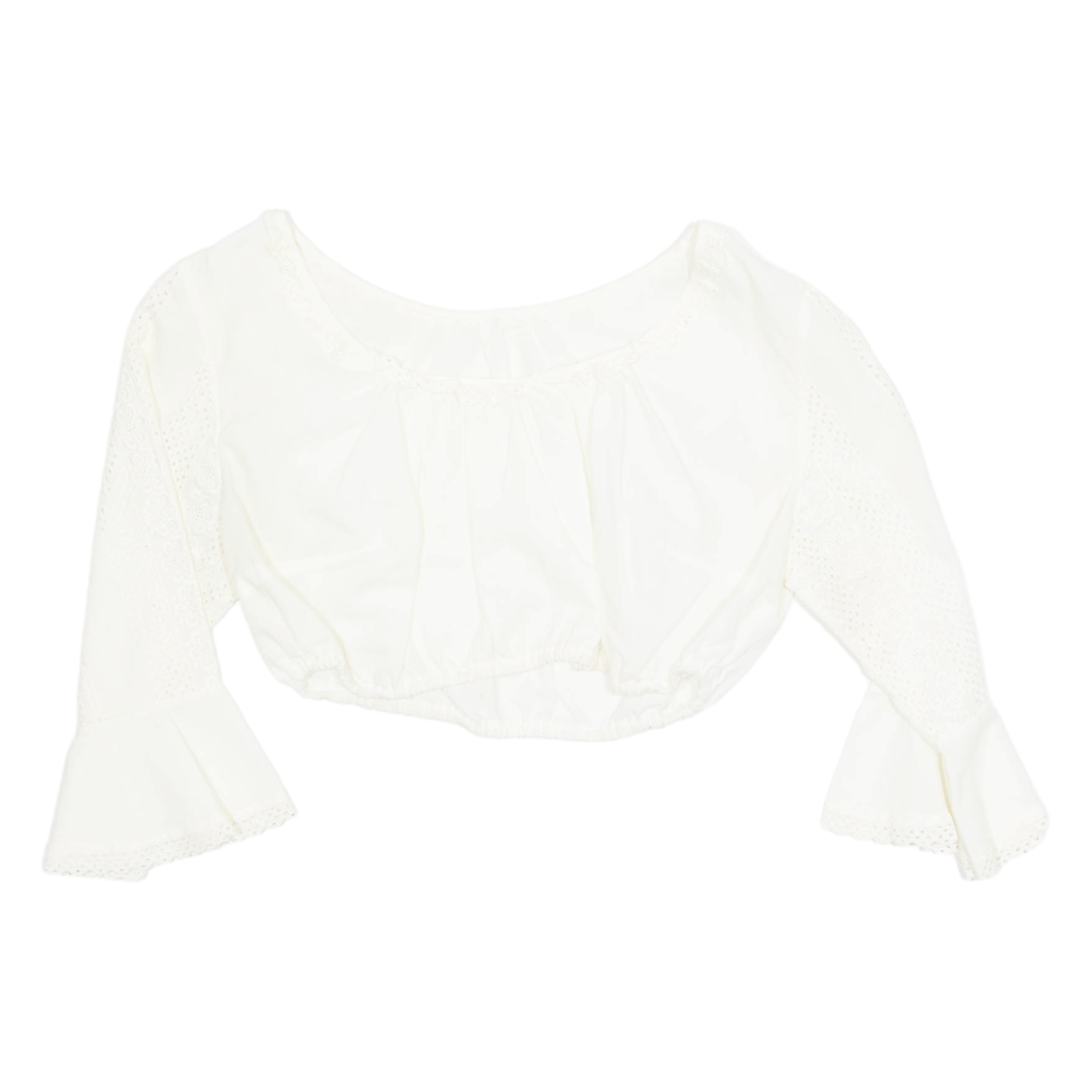 Womens Cropped Top White 3/4 Sleeve S Refurbished - N/A refurbished available on Cerqular