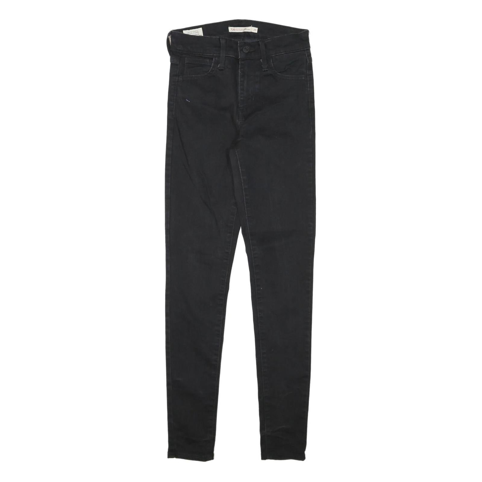 LEVI'S Womens Jeans Black Slim Skinny Denim W25 L29 720 Zip Cotton Blend Refurbished - N/A refurbished available on Cerqular
