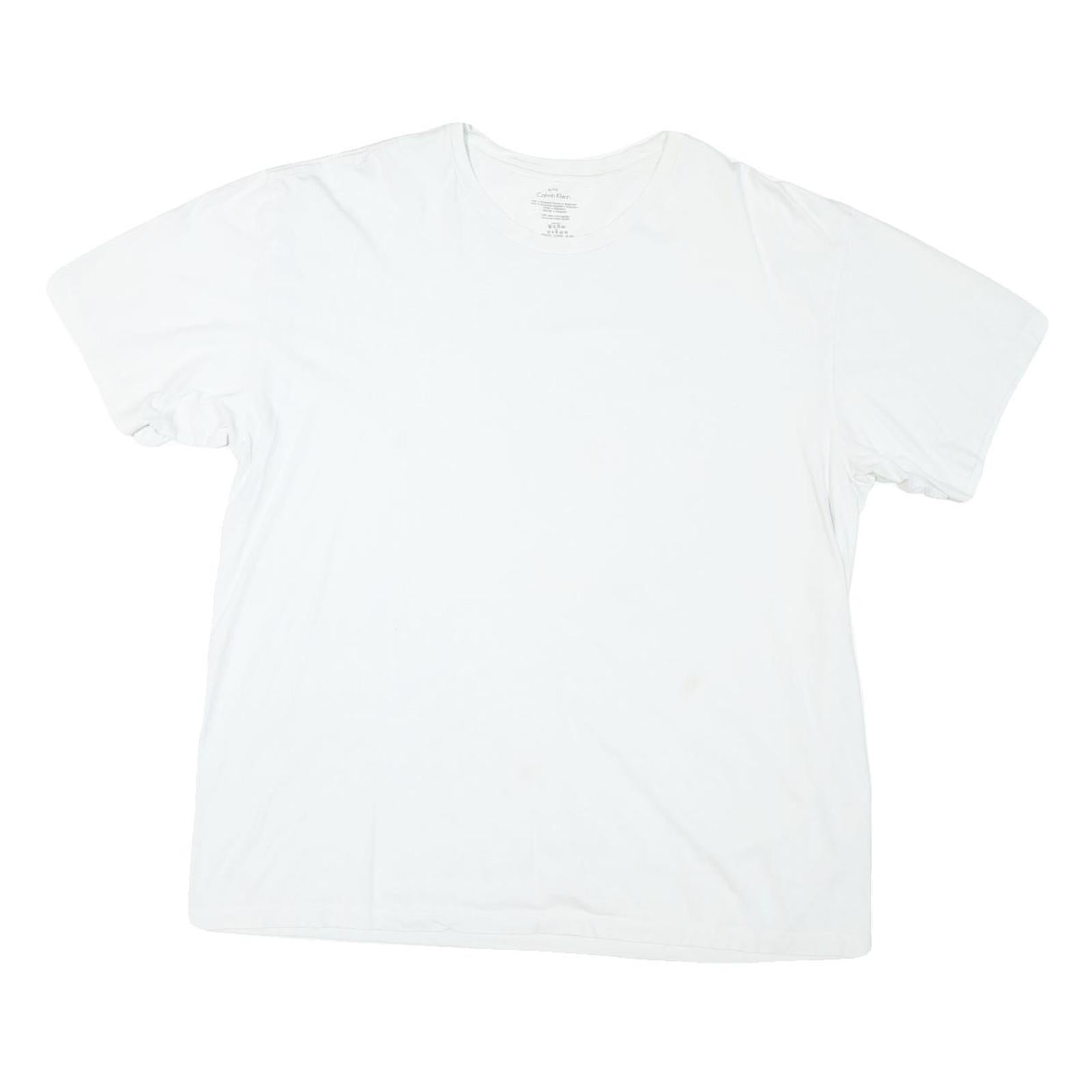 CALVIN KLEIN Mens White XL Plain Crew Neck Short Sleeve Casual T-Shirt Refurbished - N/A refurbished available on Cerqular