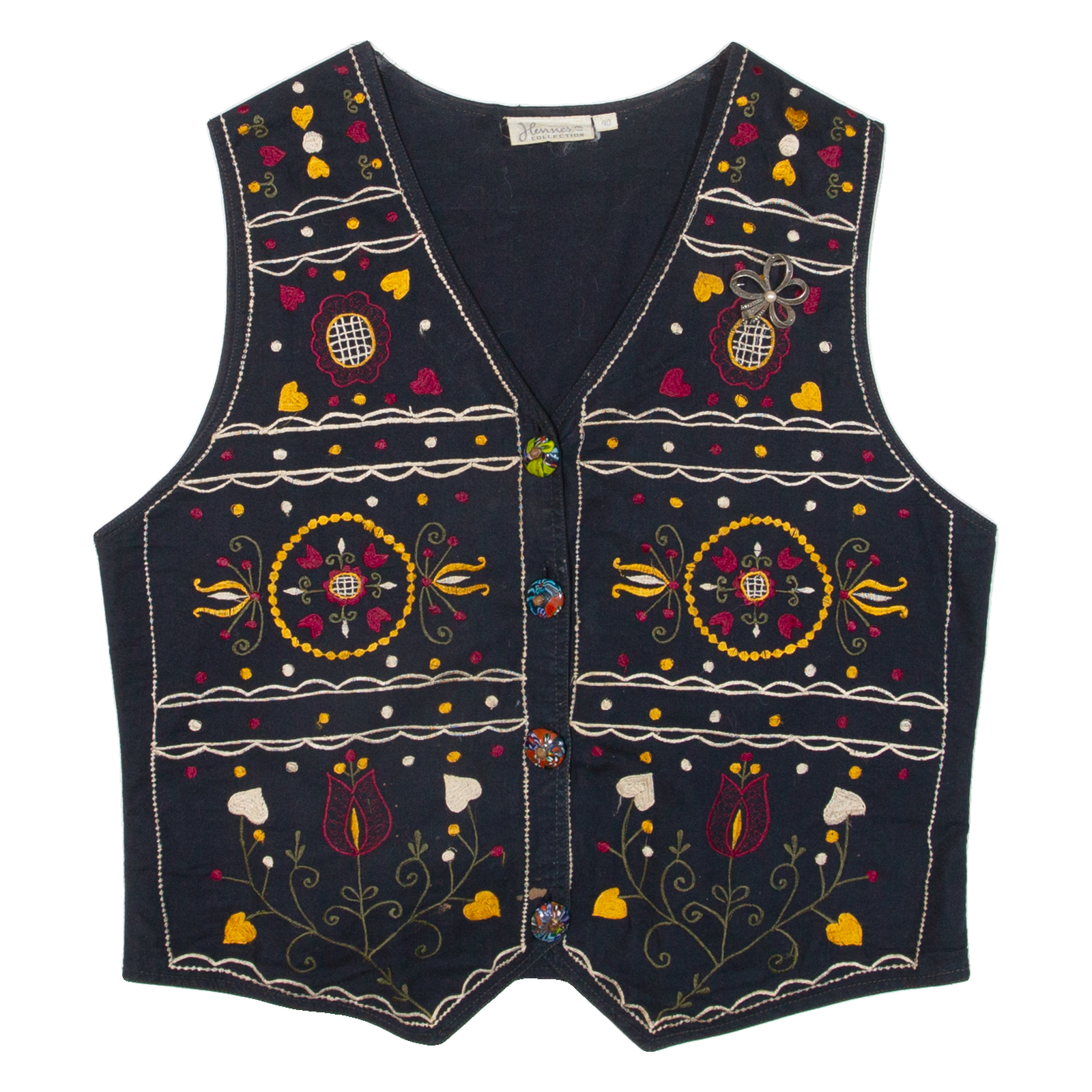 HENNES Womens Blazer Waistcoat Black Floral M Refurbished - N/A refurbished available on Cerqular