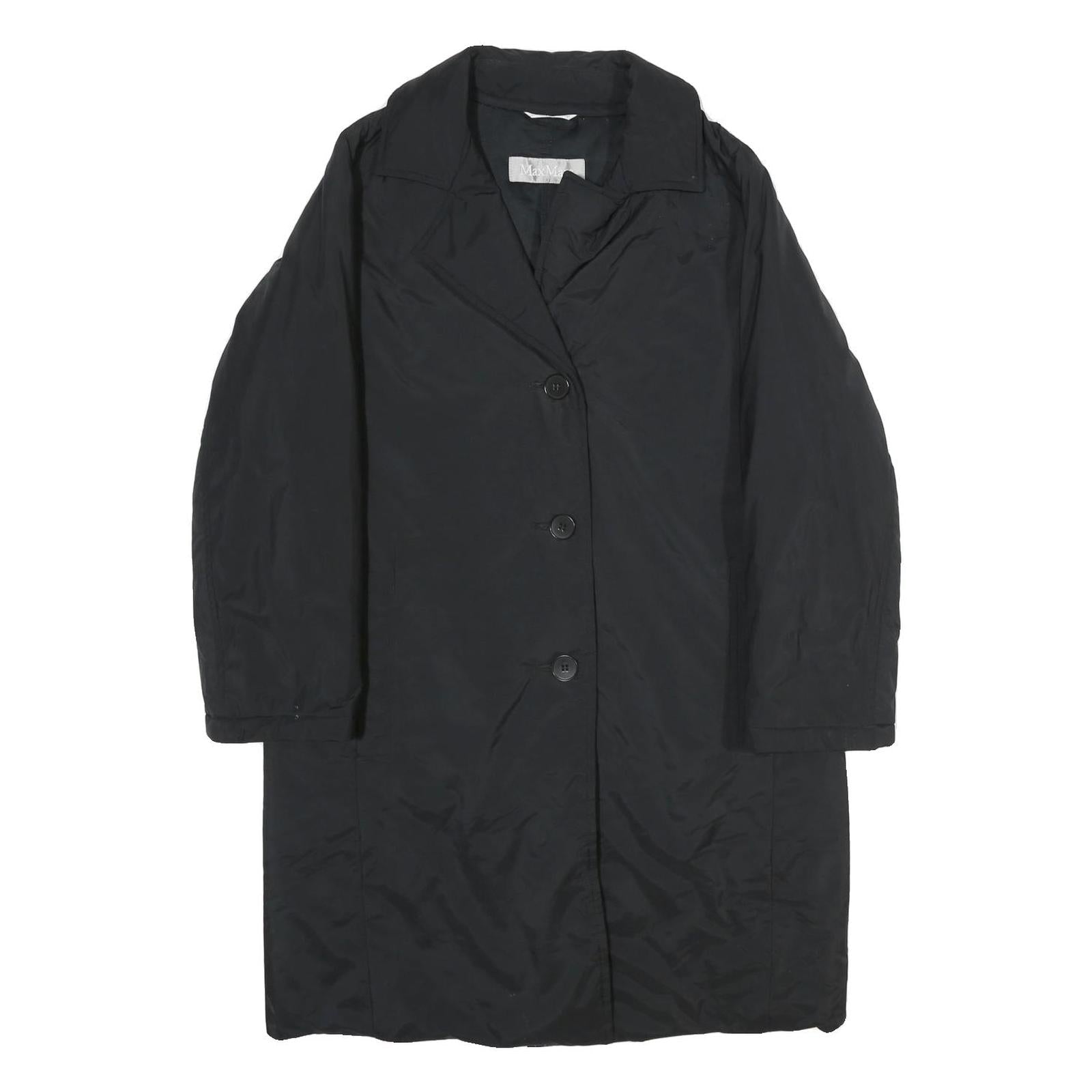 MAX MARA Womens Black Classic Jacket UK 8 Polyester Blend Button Closure Plain Refurbished - N/A refurbished available on Cerqular