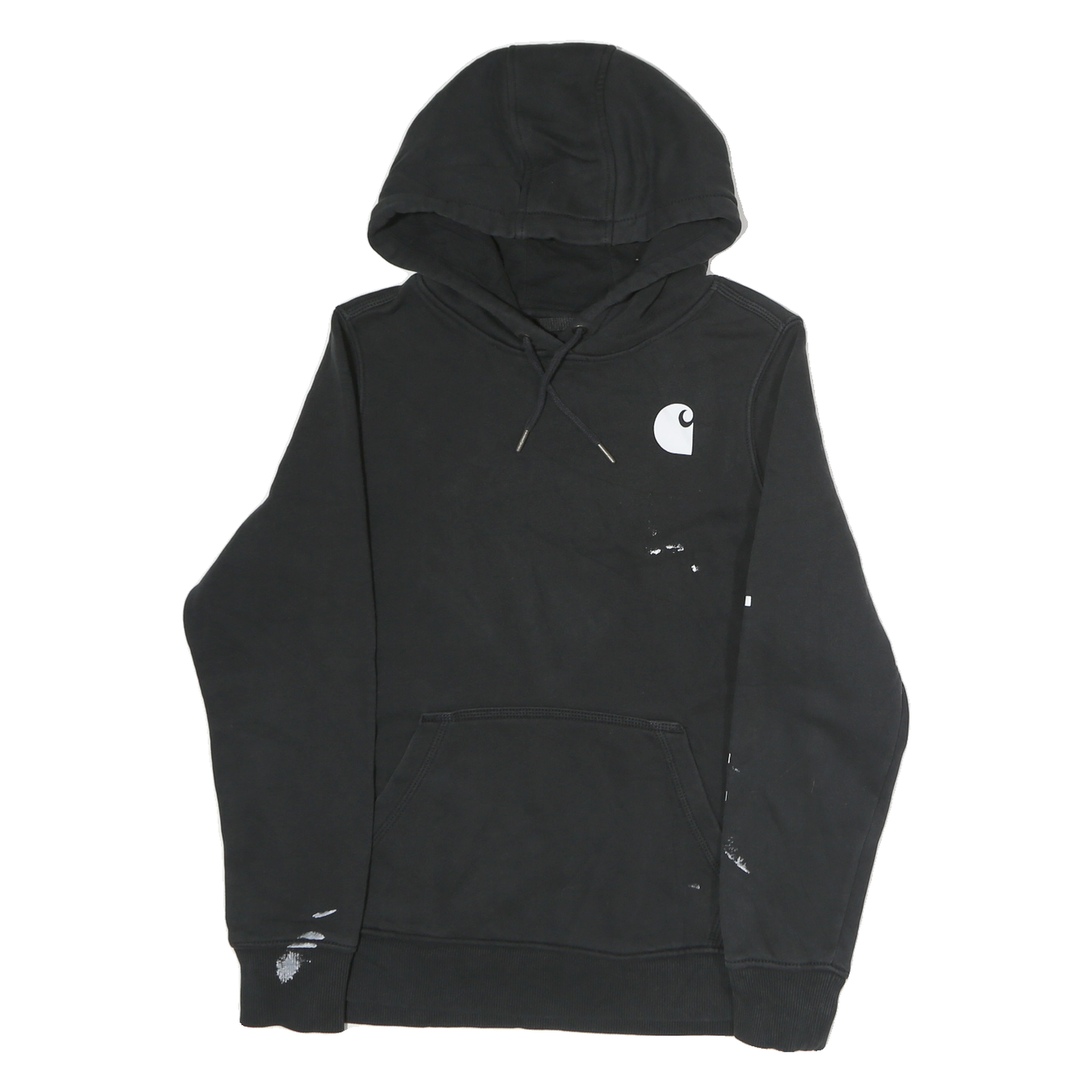 CARHARTT Mens Black Hoodie M Cotton Pullover Drawstring Logo Print Refurbished - N/A refurbished available on Cerqular