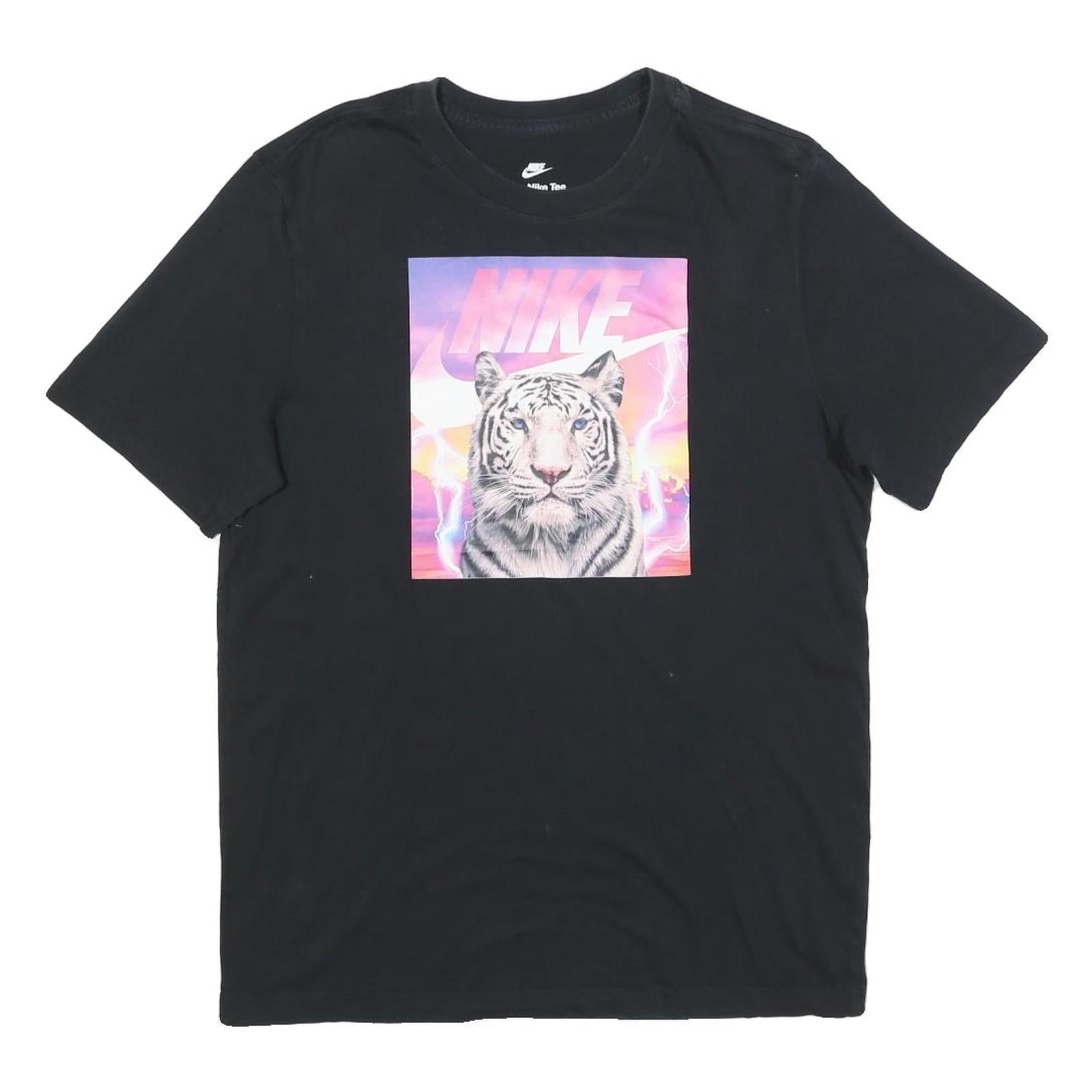NIKE Mens Black Graphic T-Shirt M Short Sleeve Crew Neck Cotton Blend Refurbished - N/A refurbished available on Cerqular