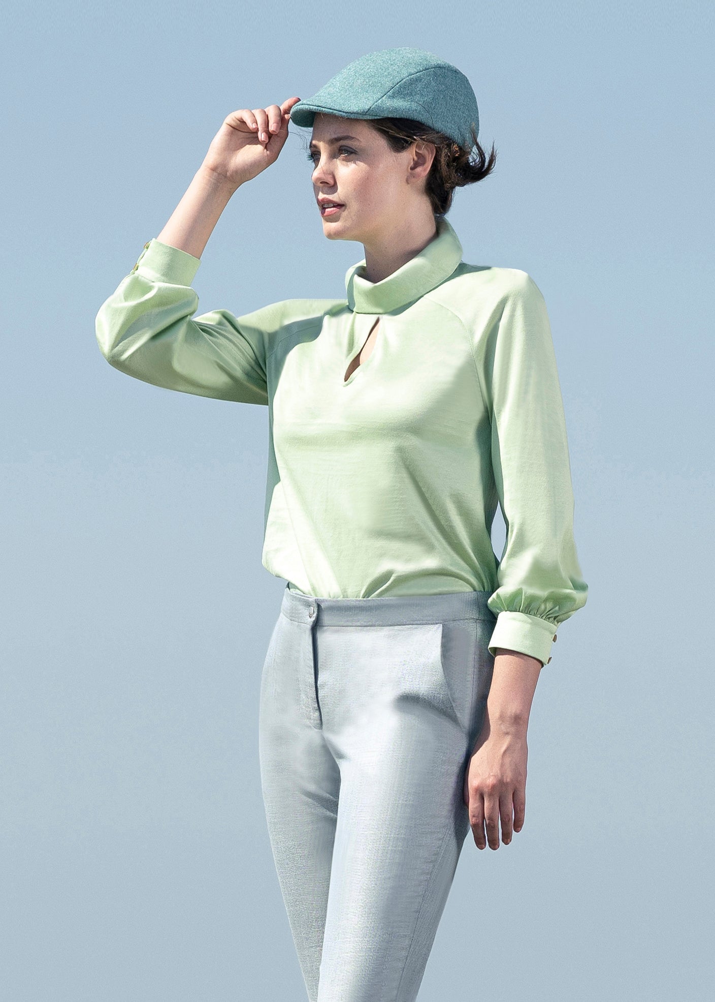 HOSTA | Easy Key-hole Blouse | Color: Sapling | Size: L Refurbished - N/A refurbished available on Cerqular