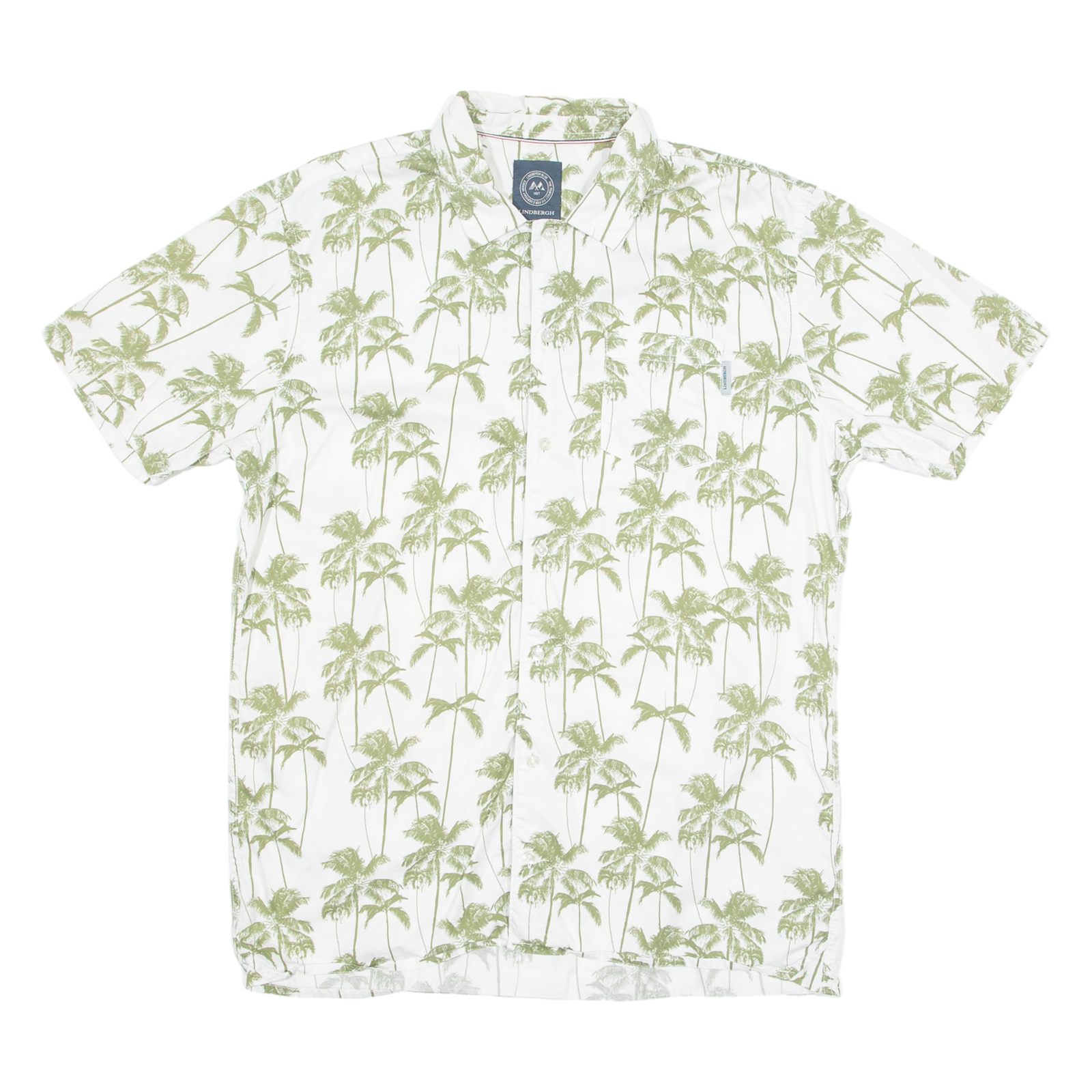 LINDBERGH Mens Hawaiian Shirt White Crazy Pattern L Refurbished - N/A refurbished available on Cerqular