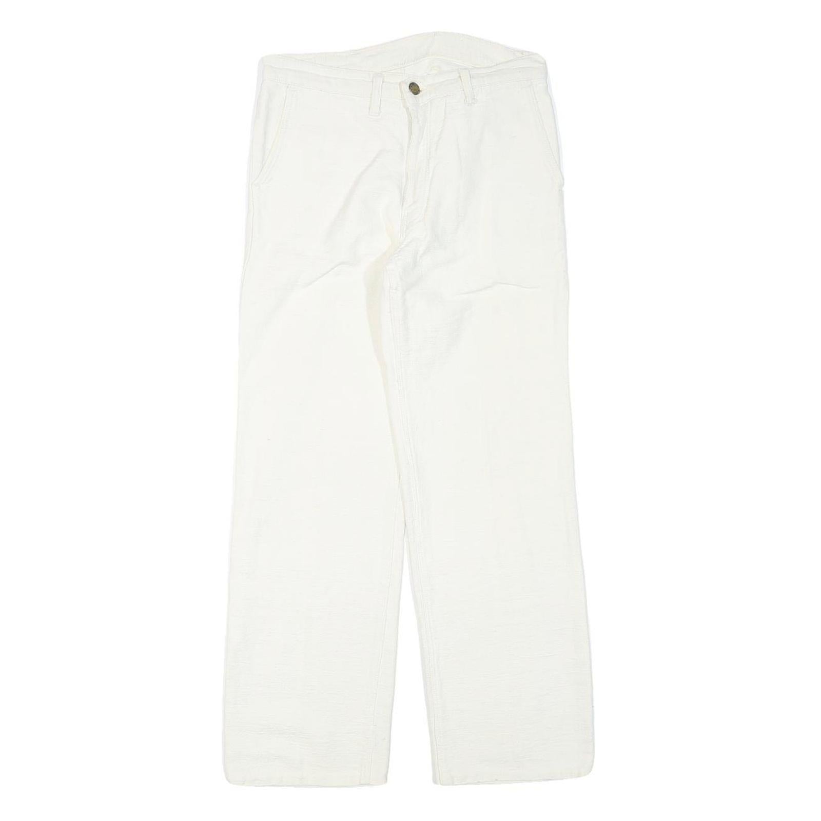 WALLY Womens Cotton Blend White Regular Straight Trousers W28 L27 Casual Classic Refurbished - N/A refurbished available on Cerqular