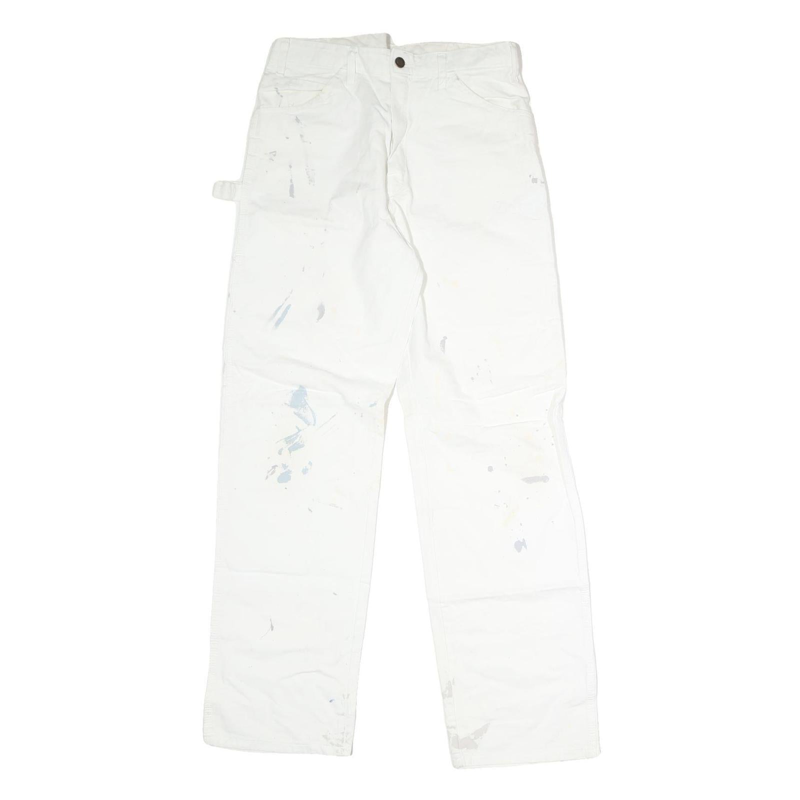 DICKIES Mens Cotton White Relaxed Straight Trousers W32 L30 Workwear Utility Refurbished - N/A refurbished available on Cerqular