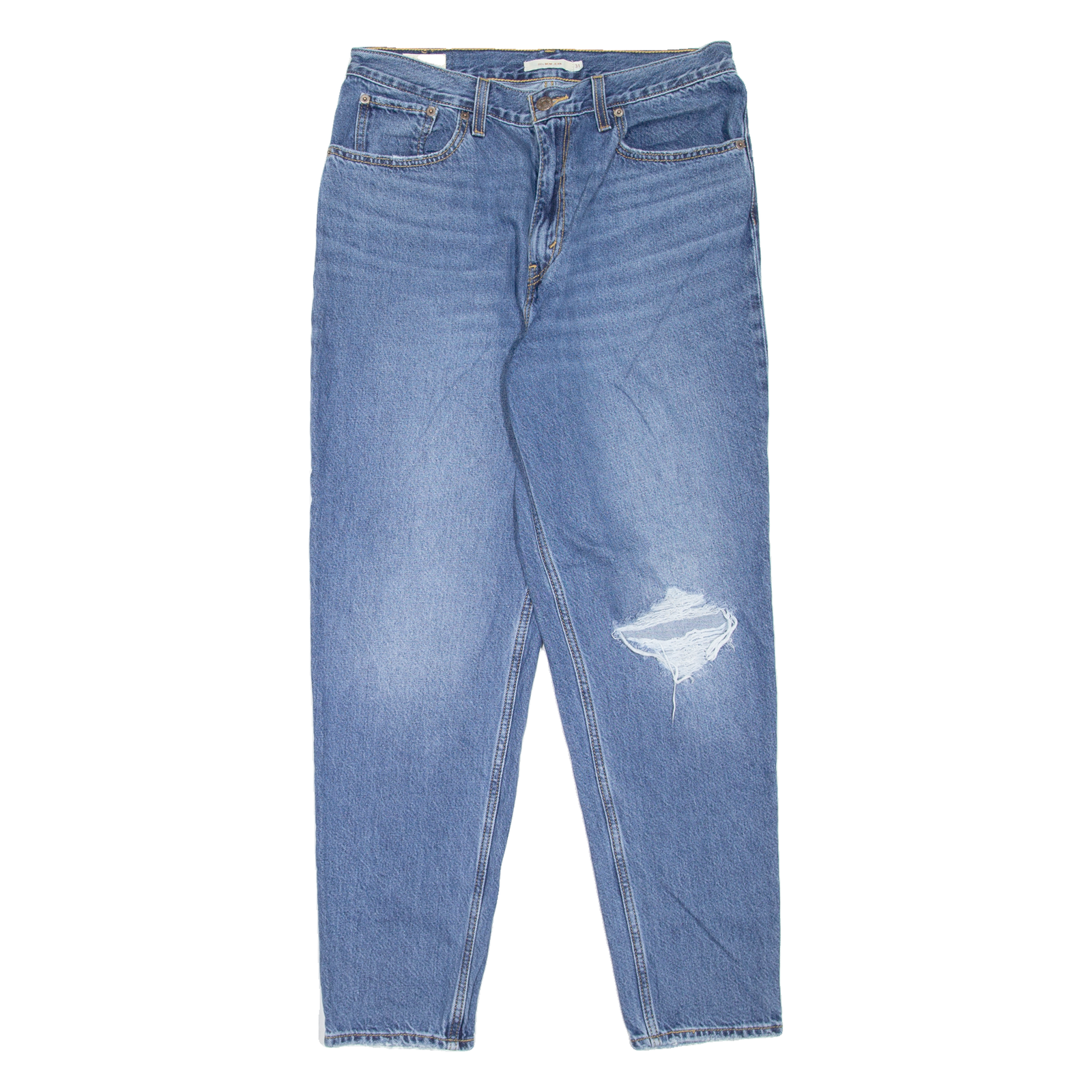 LEVI'S BIG E Distressed Womens Jeans Blue Regular Mom Stone Wash W31 L30 Refurbished - N/A refurbished available on Cerqular