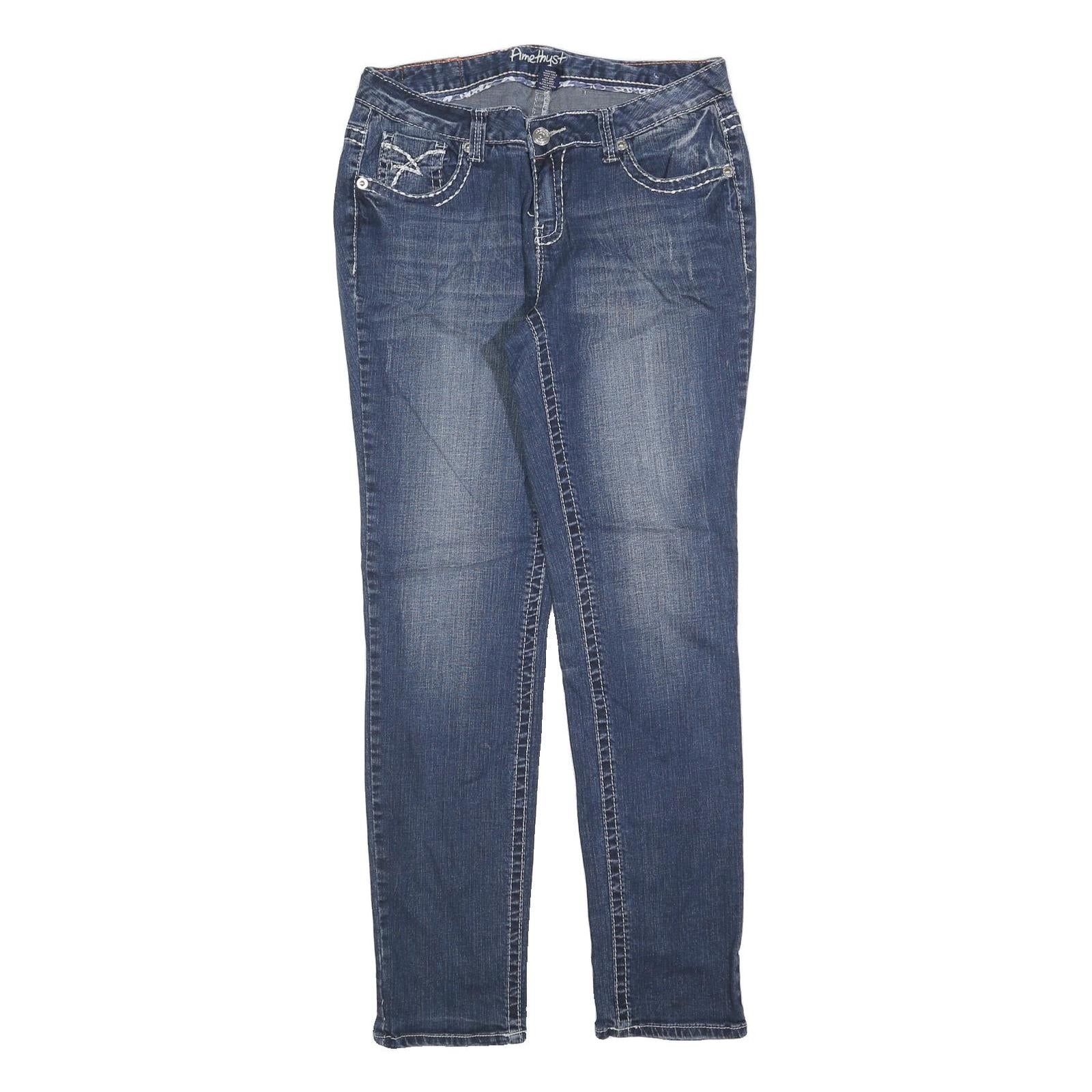 Buy AMETHYST Womens Slim Blue Cotton Blend Denim Jeans W32 L32 Stylish Pocket Detail Refurbished - $23.39 AMETHYST Womens Slim Blue Cotton Blend Denim Jeans W32 L32 Stylish Pocket Detail Refurbished - N/A refurbished available on Cerqular