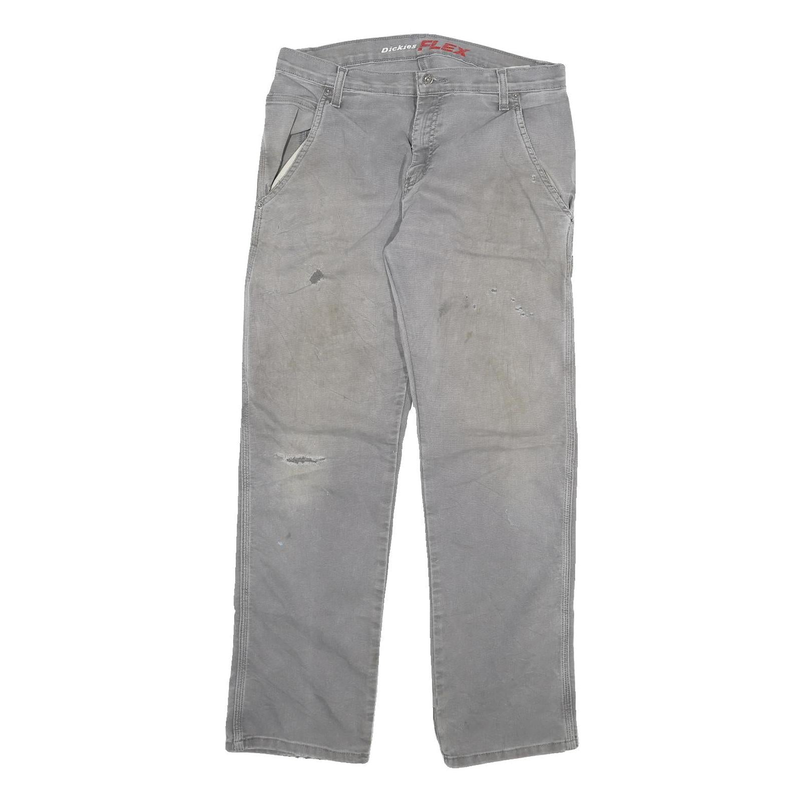 DICKIES Mens Jeans Grey Regular Straight Denim W32 L32 Workwear Zip Fly Refurbished - N/A refurbished available on Cerqular