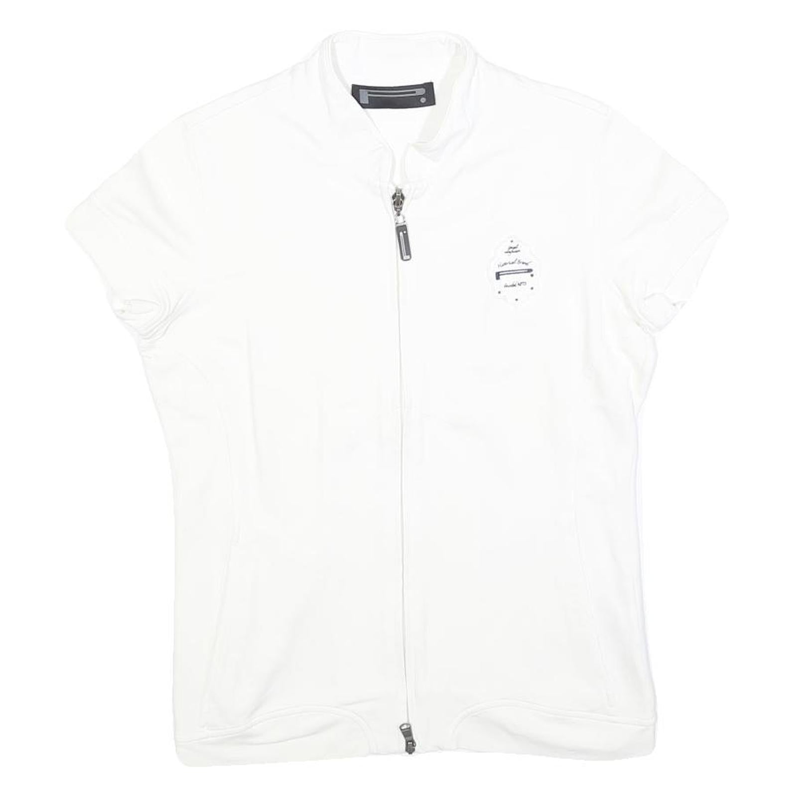 PIRELLI Womens White Jacket S Cotton Blend Plain Zip Closure Short Sleeve Refurbished - N/A refurbished available on Cerqular