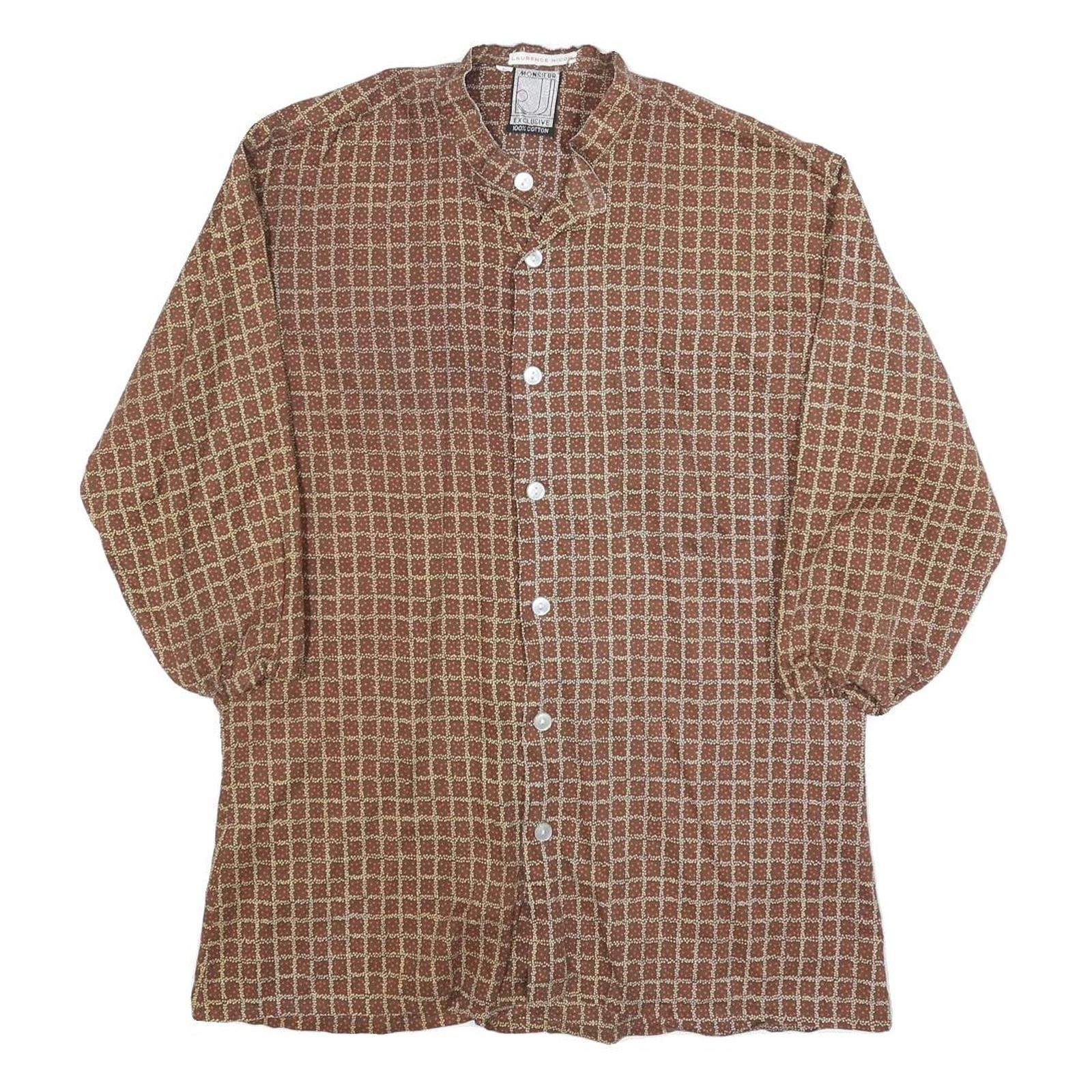 Buy MONSIEUR EXCLUSIVE Mens Brown & Beige Check Shirt Long Sleeve Button Neck M Refurbished - $18.19 MONSIEUR EXCLUSIVE Mens Brown & Beige Check Shirt Long Sleeve Button Neck M Refurbished - N/A refurbished available on Cerqular