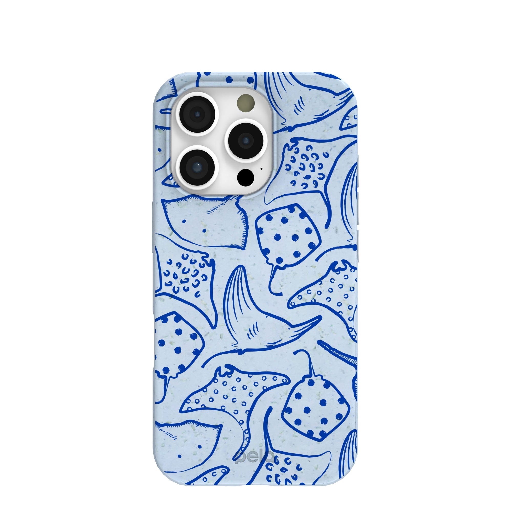 Powder Blue Stingray Fever iPhone 16 Pro Case Refurbished - Pela Case refurbished available on Cerqular