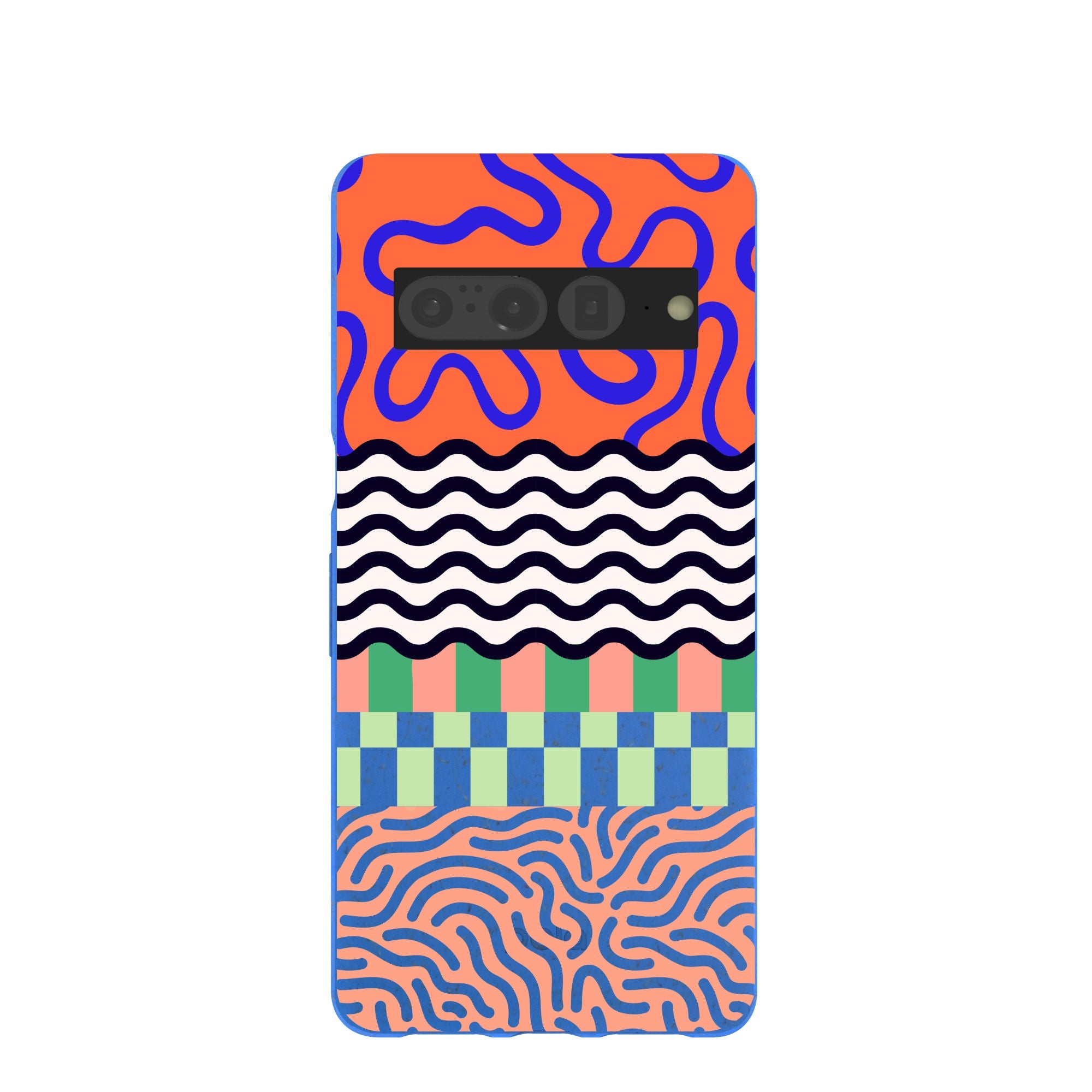 Electric Blue Tangerine Mix Google Pixel 7 Pro Case Refurbished - Pela Case refurbished available on Cerqular