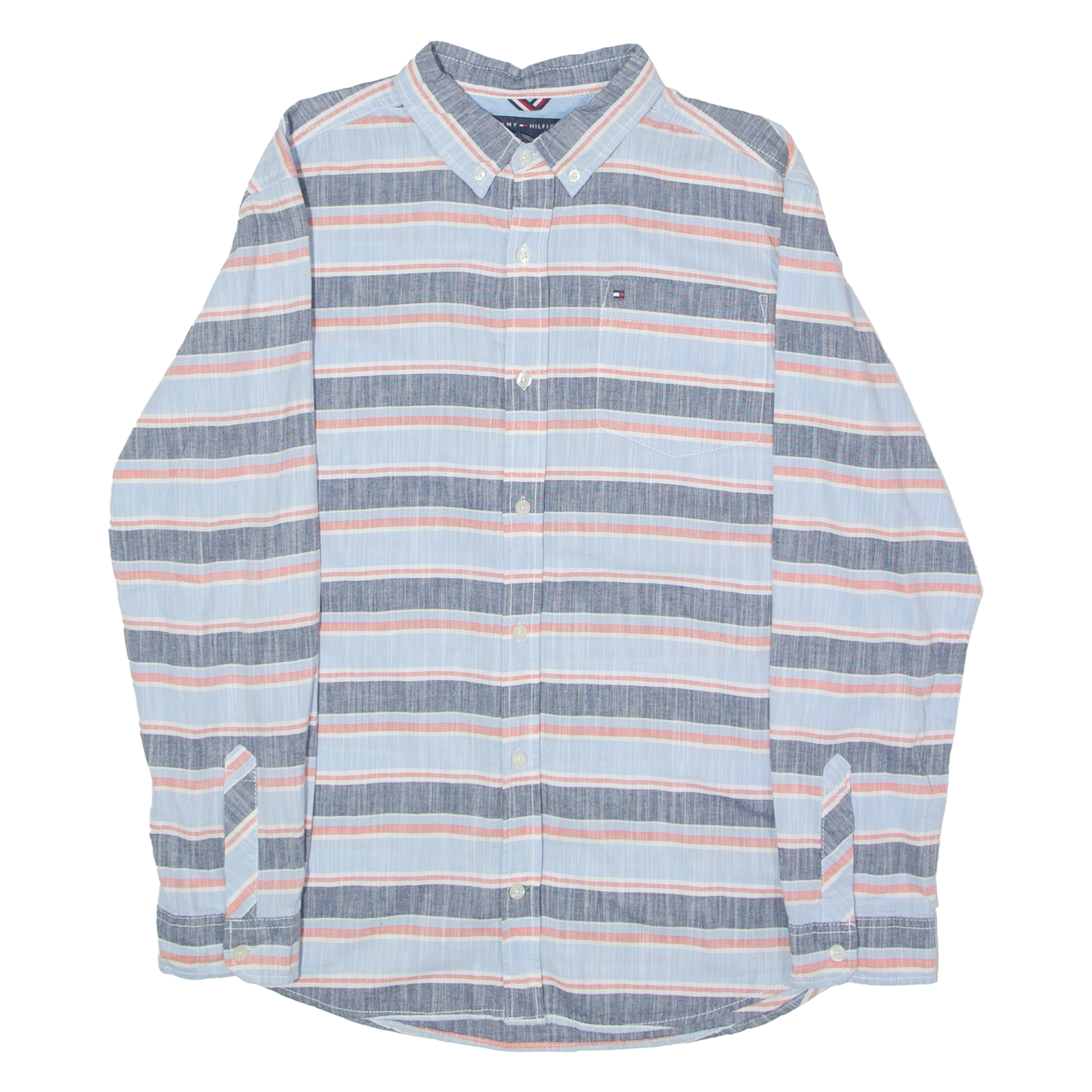 TOMMY HILFIGER Womens Shirt Blue Striped Long Sleeve XL Refurbished - N/A refurbished available on Cerqular